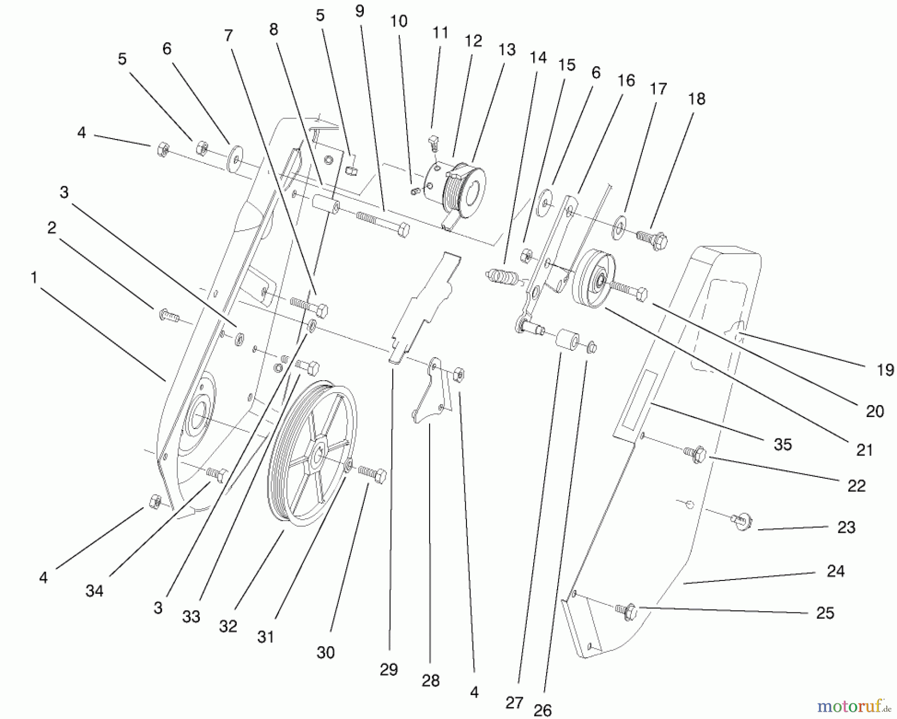  Toro Neu Snow Blowers/Snow Throwers Seite 1 38413 (2450) - Toro CCR 2450 Snowthrower, 2000 (200012345-200999999) IMPELLER DRIVE ASSEMBLY