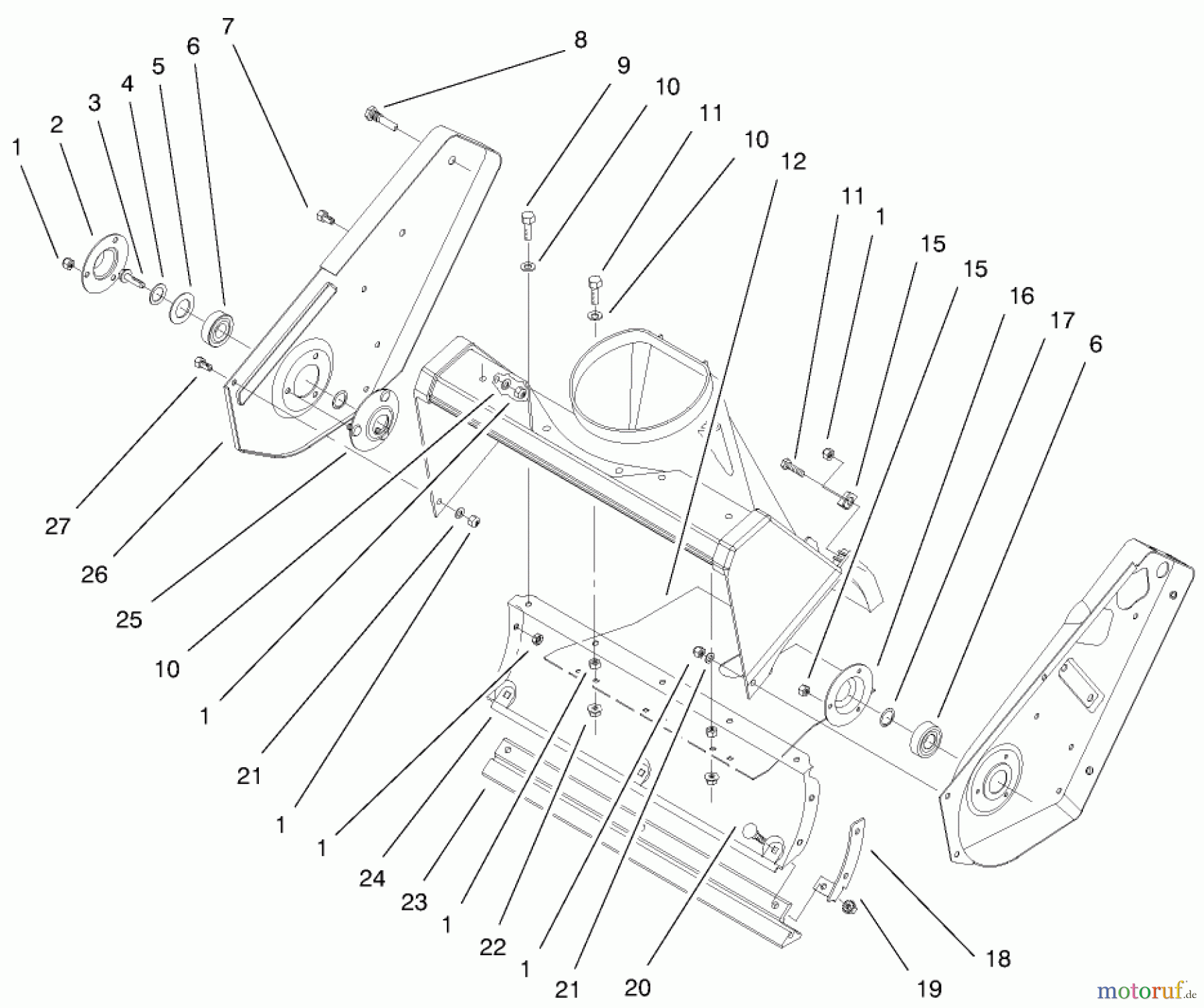  Toro Neu Snow Blowers/Snow Throwers Seite 1 38414 (2400) - Toro CCR 2400 Snowthrower, 1999 (9900001-9999999) AUGER HOUSING ASSEMBLY