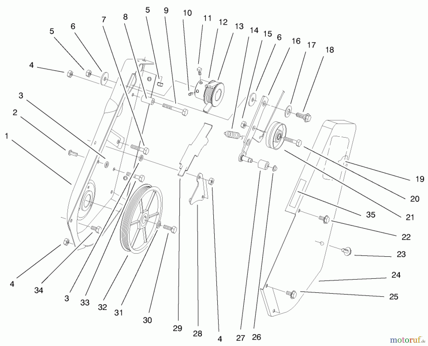  Toro Neu Snow Blowers/Snow Throwers Seite 1 38414 (2400) - Toro CCR 2400 Snowthrower, 1999 (9900001-9999999) SIDE PLATE AND IDLER ASSEMBLY