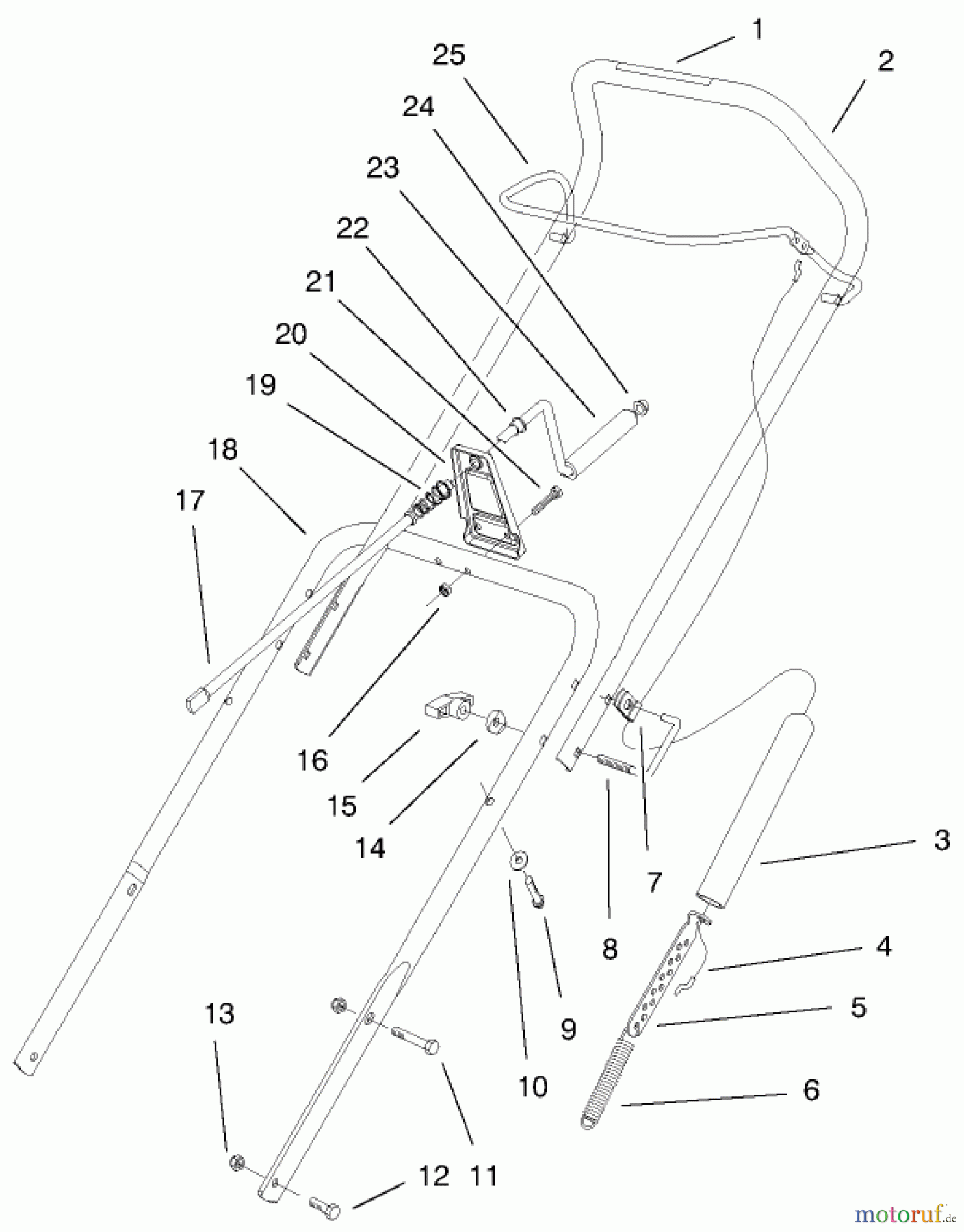  Toro Neu Snow Blowers/Snow Throwers Seite 1 38422 (2500) - Toro CCR 2500 Snowthrower, 1999 (9900001-9999999) HANDLE ASSEMBLY