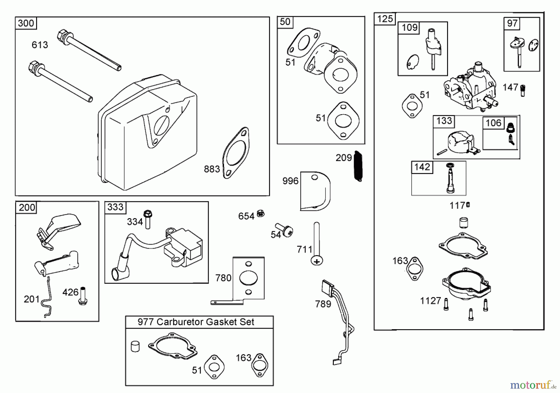  Toro Neu Snow Blowers/Snow Throwers Seite 1 38422 (2500) - Toro CCR 2500 Snowthrower, 1999 (9900001-9999999) MUFFLER, CARBURETOR, AND INTAKE MANIFOLD ASSEMBLIES BRIGGS AND STRATTON 084232-0121-E1