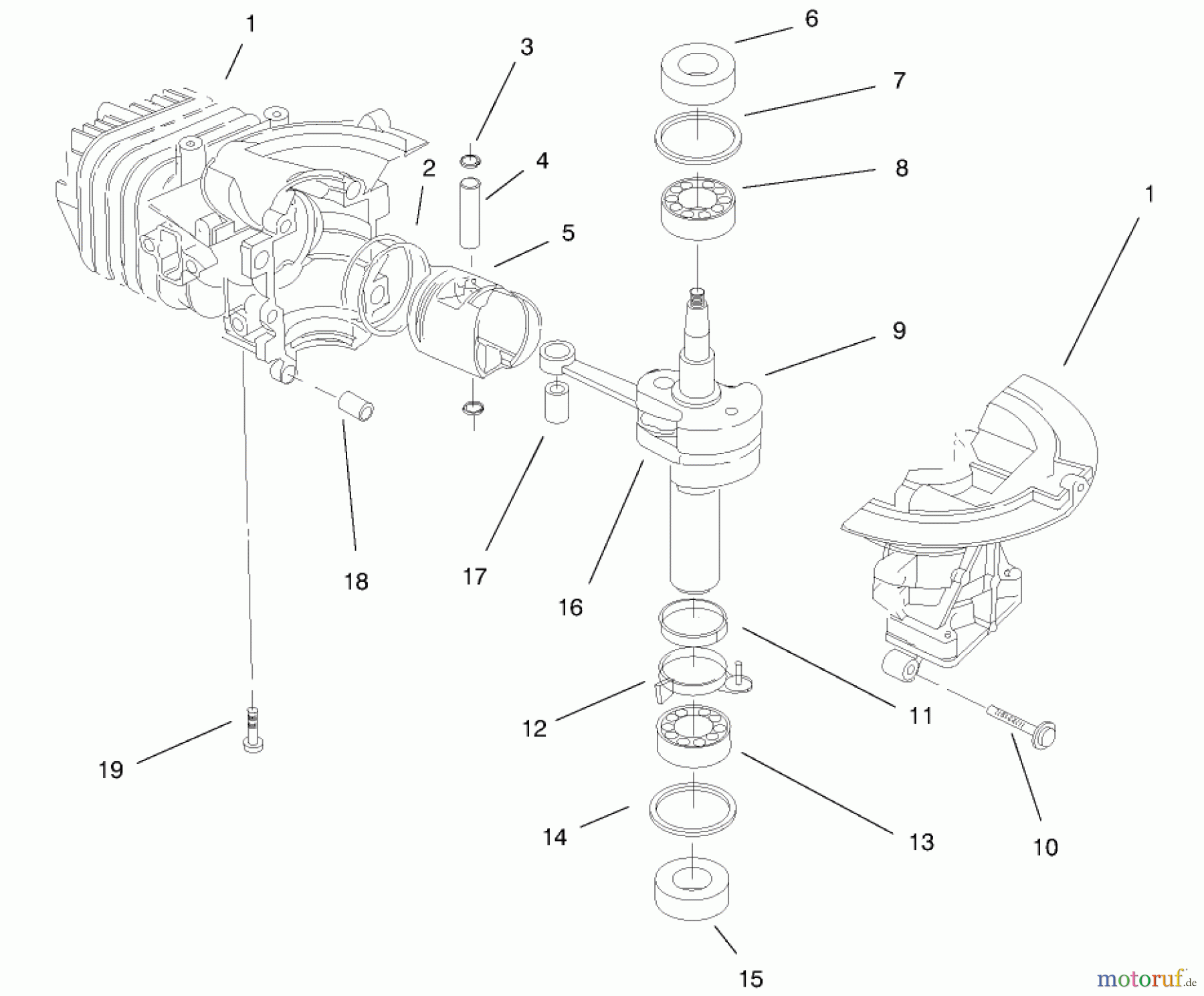  Toro Neu Snow Blowers/Snow Throwers Seite 1 38430 (3000) - Toro CCR 3000 Snowthrower, 1997 (7900001-7999999) ENGINE ASSEMBLY MODEL NO. 47PT6-4 #1