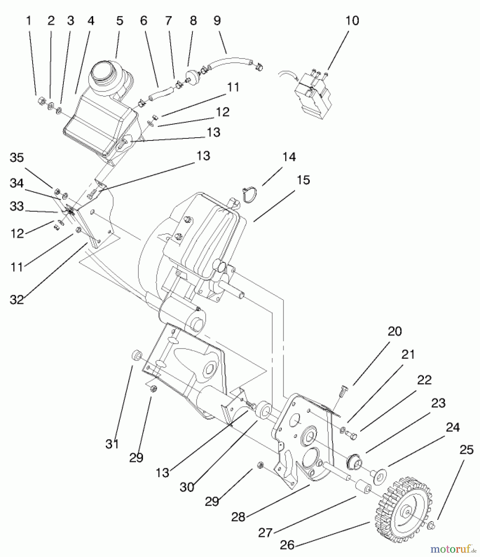  Toro Neu Snow Blowers/Snow Throwers Seite 1 38439 (3600) - Toro CCR 3600 Snowthrower, 2000 (200000001-200003006) ENGINE AND FRAME ASSEMBLY