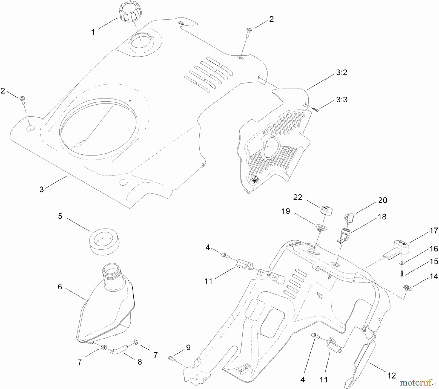  Toro Neu Snow Blowers/Snow Throwers Seite 1 38451 (621 R) - Toro Power Clear 621 R Snowthrower, 2012 (312000001-312999999) SHROUD ASSEMBLY