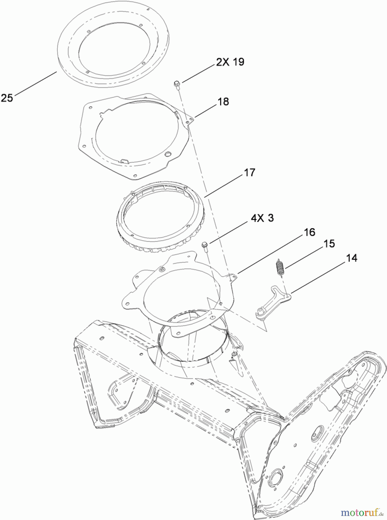  Toro Neu Snow Blowers/Snow Throwers Seite 1 38451 (621 R) - Toro Power Clear 621 R Snowthrower, 2013 (SN 313000001-313001999) CHUTE CONTROL ASSEMBLY