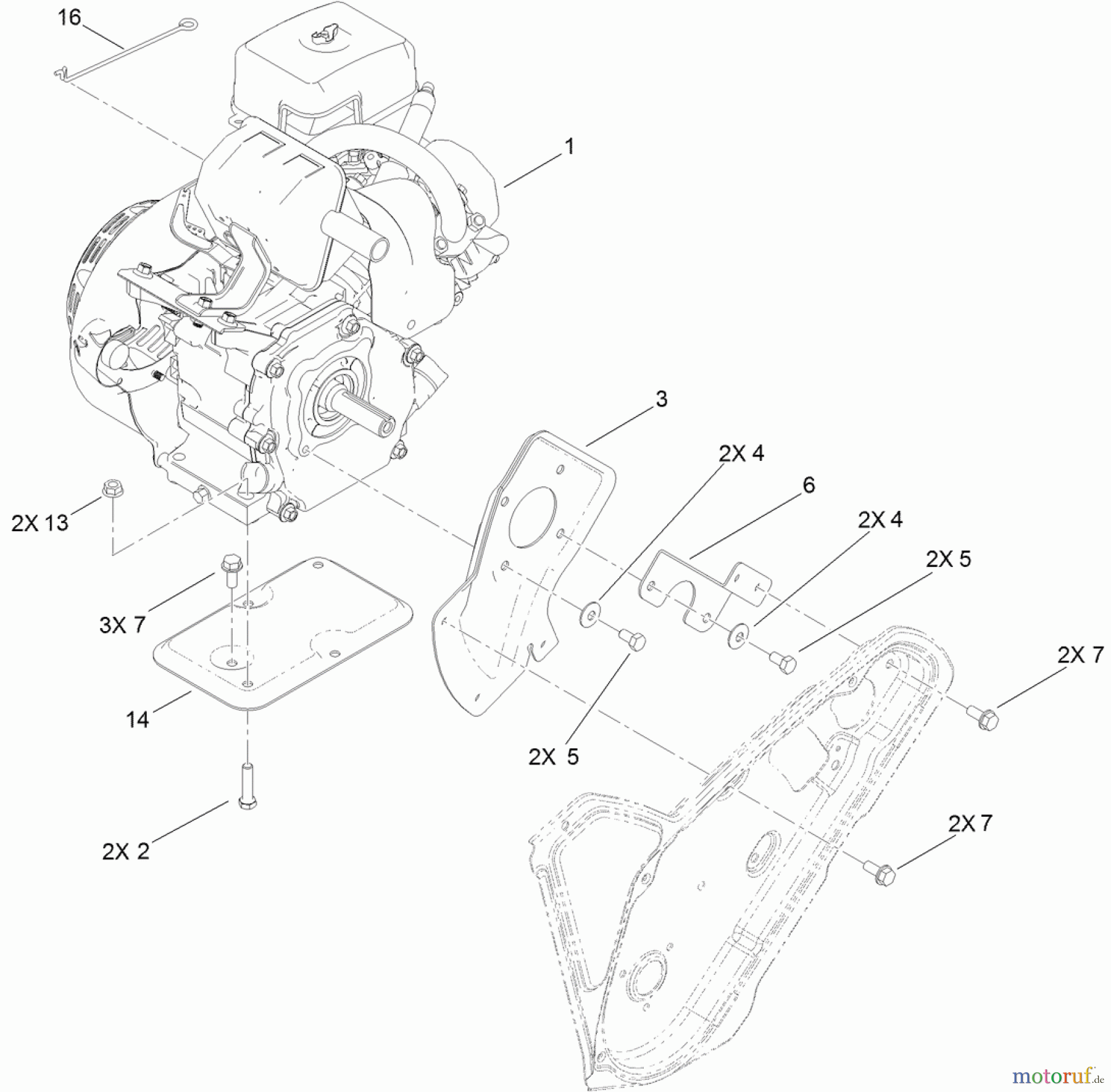  Toro Neu Snow Blowers/Snow Throwers Seite 1 38451 (621 R) - Toro Power Clear 621 R Snowthrower, 2013 (SN 313002000-313999999) ENGINE ASSEMBLY