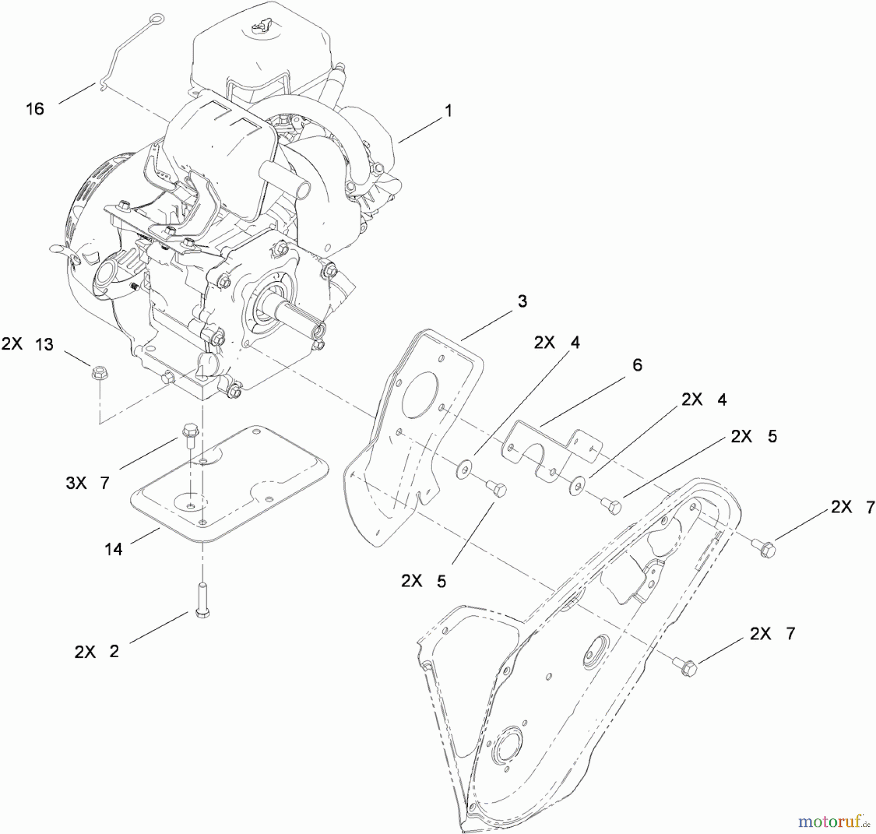  Toro Neu Snow Blowers/Snow Throwers Seite 1 38453 - Toro Power Clear Snowthrower, 2011 (311000001-311999999) ENGINE ASSEMBLY