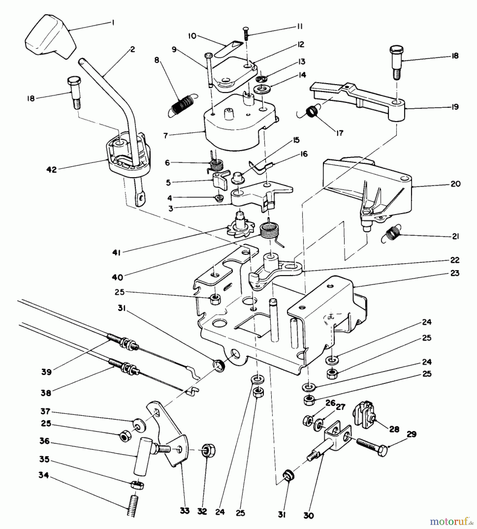  Toro Neu Snow Blowers/Snow Throwers Seite 1 38500 (624) - Toro 624 Power Shift Snowthrower, 1989 (9000001-9999999) TRACTION LINKAGE ASSEMBLY