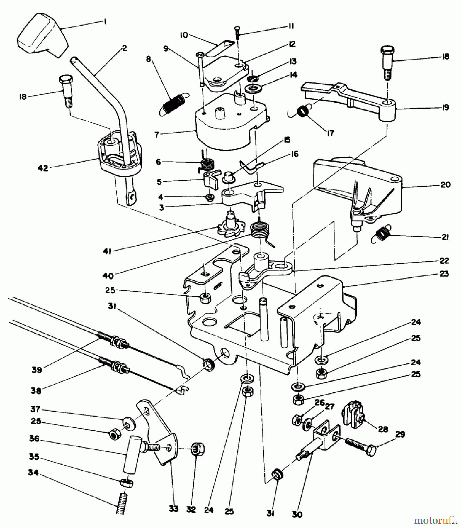  Toro Neu Snow Blowers/Snow Throwers Seite 1 38513 (624) - Toro 624 Power Shift Snowthrower, 1989 (9000001-9999999) TRACTION LINKAGE ASSEMBLY