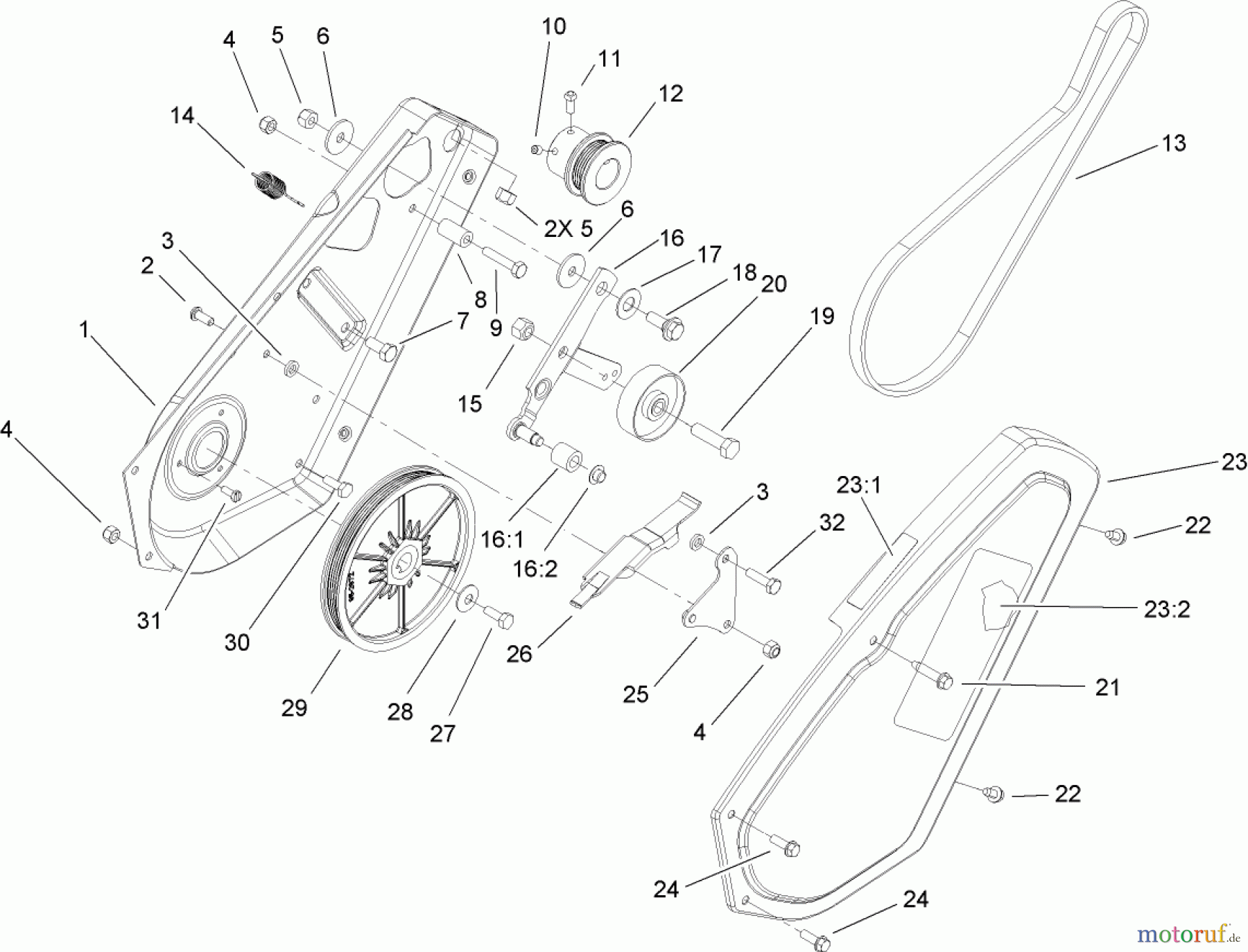  Toro Neu Snow Blowers/Snow Throwers Seite 1 38515 (2450) - Toro CCR 2450 GTS Snowthrower, 2009 (290000001-290999999) IMPELLER DRIVE ASSEMBLY