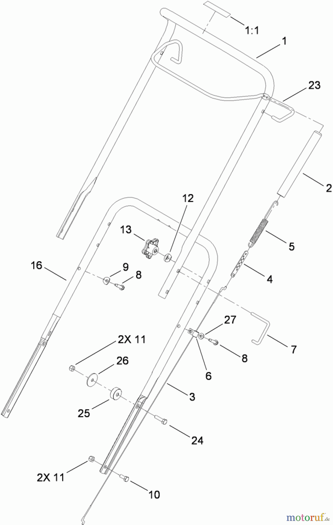  Toro Neu Snow Blowers/Snow Throwers Seite 1 38515 (2450) - Toro CCR 2450 GTS Snowthrower, 2010 (310000001-310006876) HANDLE ASSEMBLY