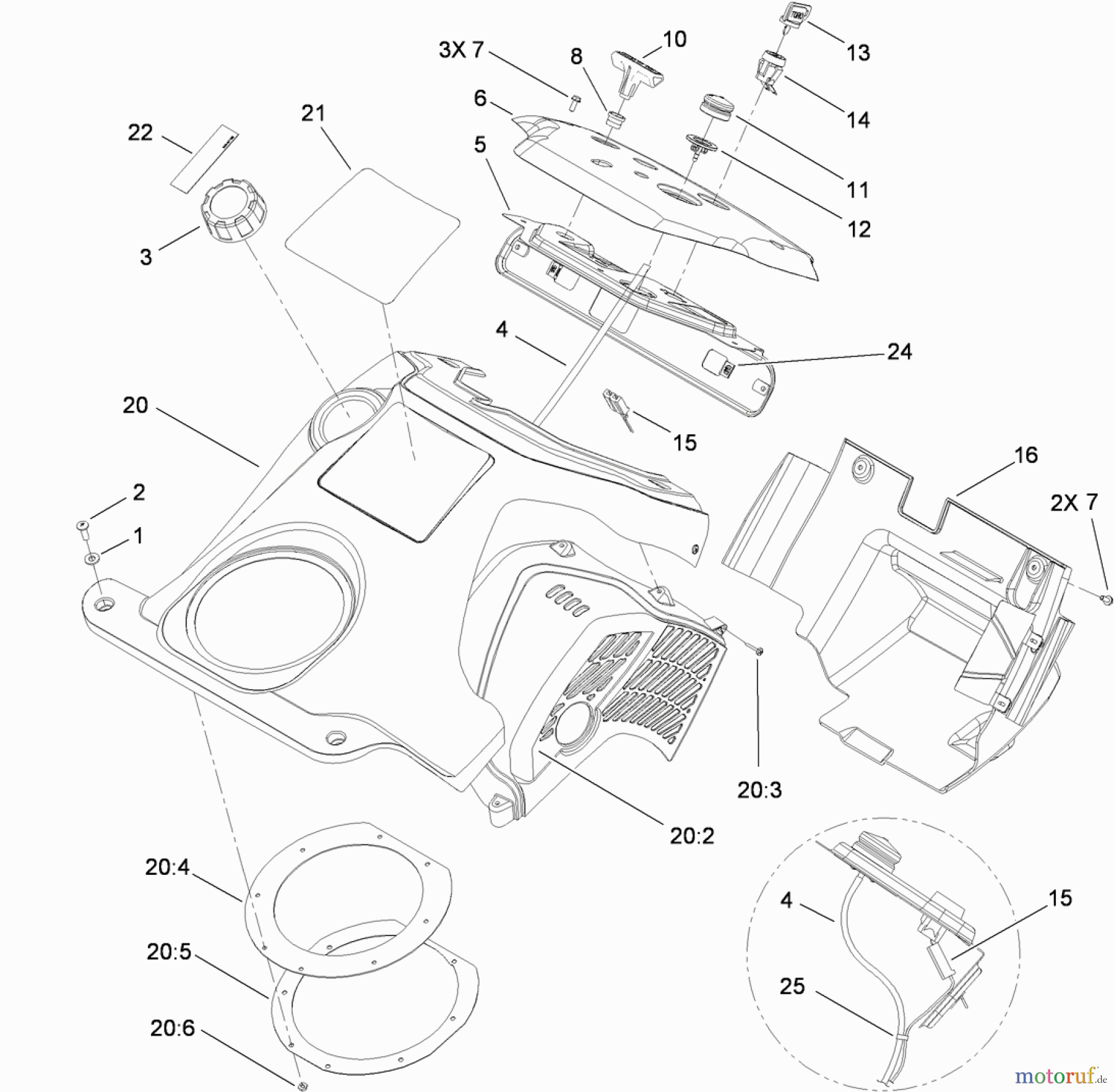  Toro Neu Snow Blowers/Snow Throwers Seite 1 38515 (2450) - Toro CCR 2450 GTS Snowthrower, 2010 (310000001-310006876) SHROUD ASSEMBLY