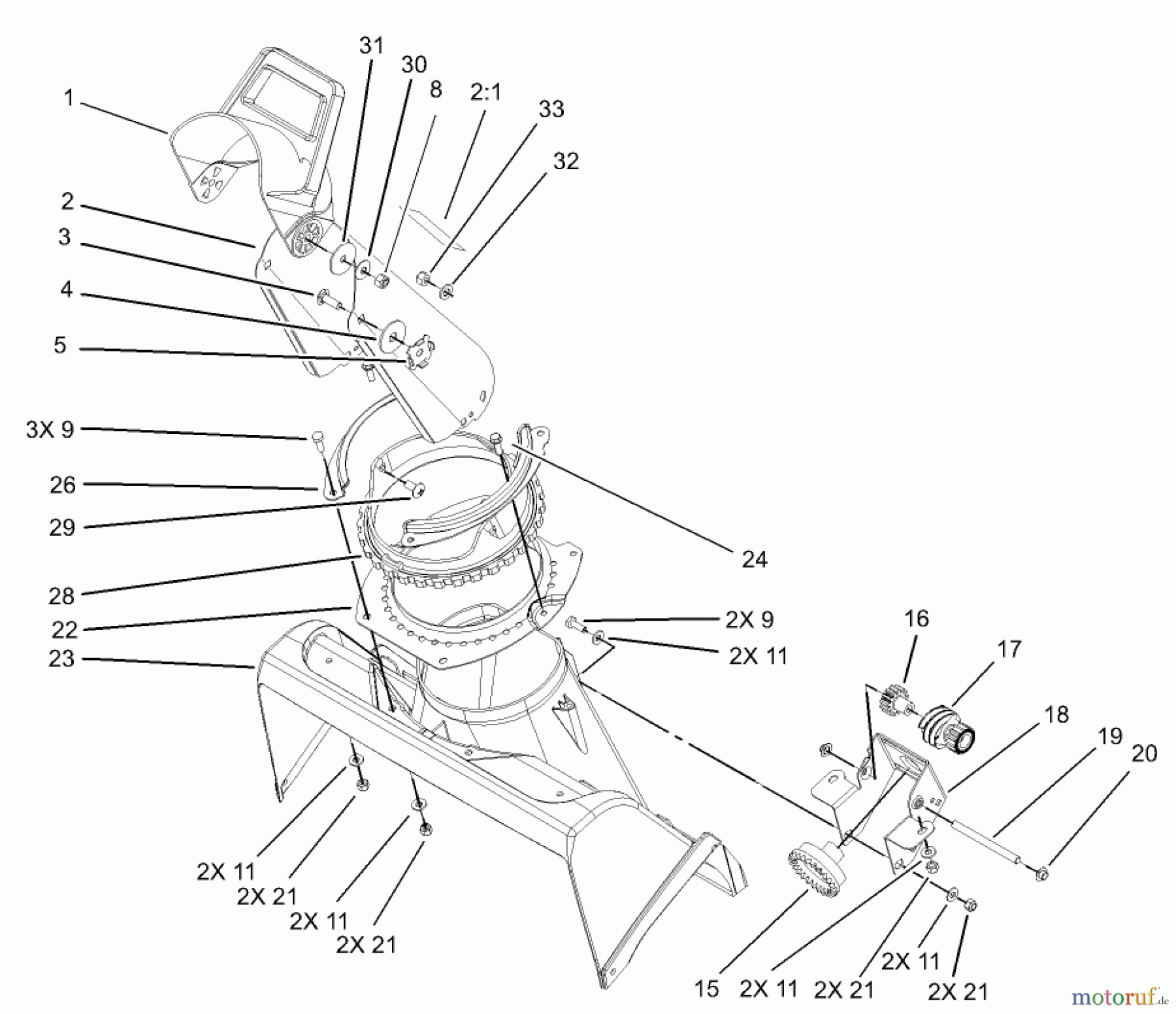  Toro Neu Snow Blowers/Snow Throwers Seite 1 38518 (3650) - Toro CCR 3650 GTS Snowthrower, 2004 (240000001-240999999) CHUTE ASSEMBLY