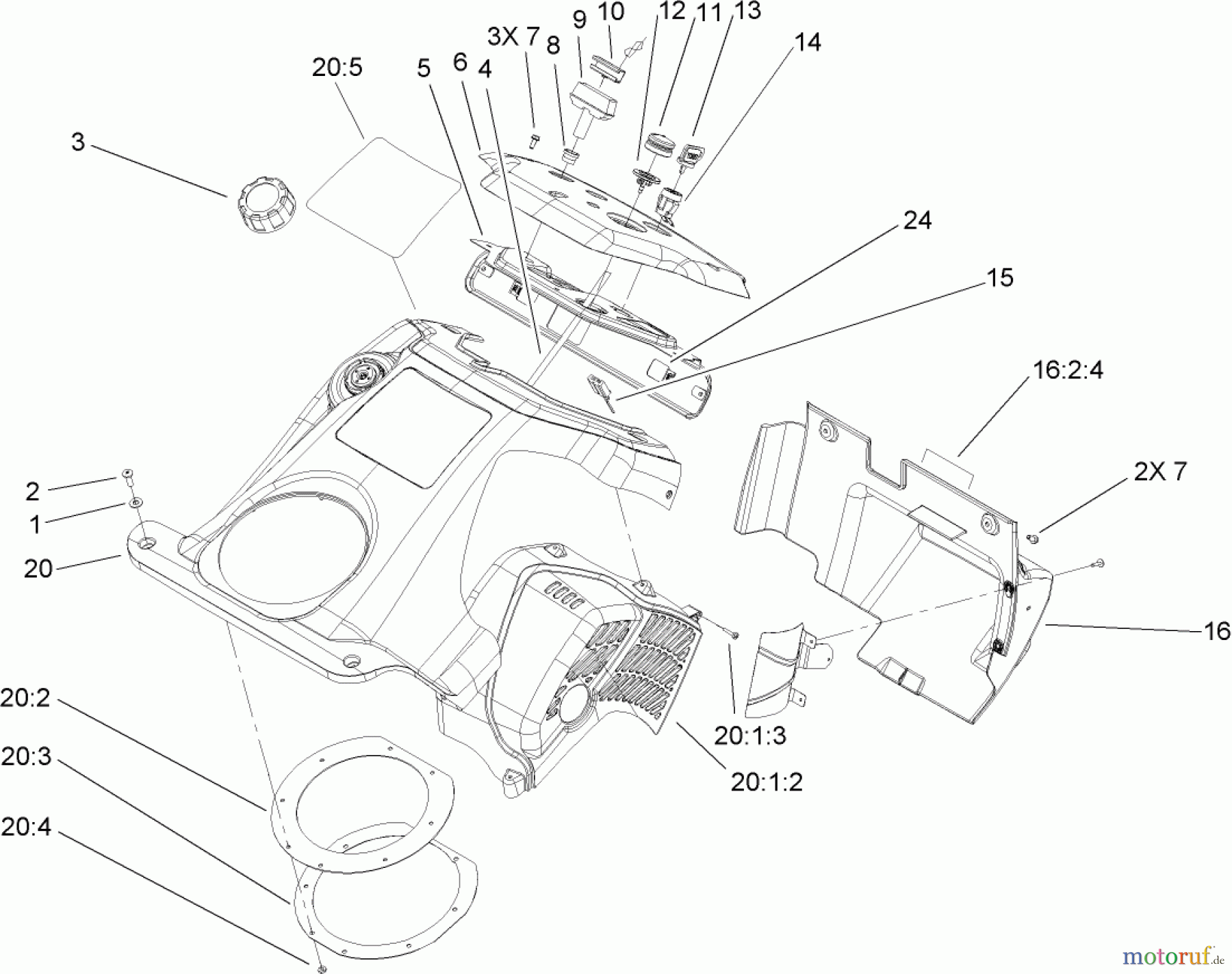  Toro Neu Snow Blowers/Snow Throwers Seite 1 38518 (3650) - Toro CCR 3650 GTS Snowthrower, 2005 (250000001-250999999) UPPER SHROUD AND CONTROL PANEL ASSEMBLY