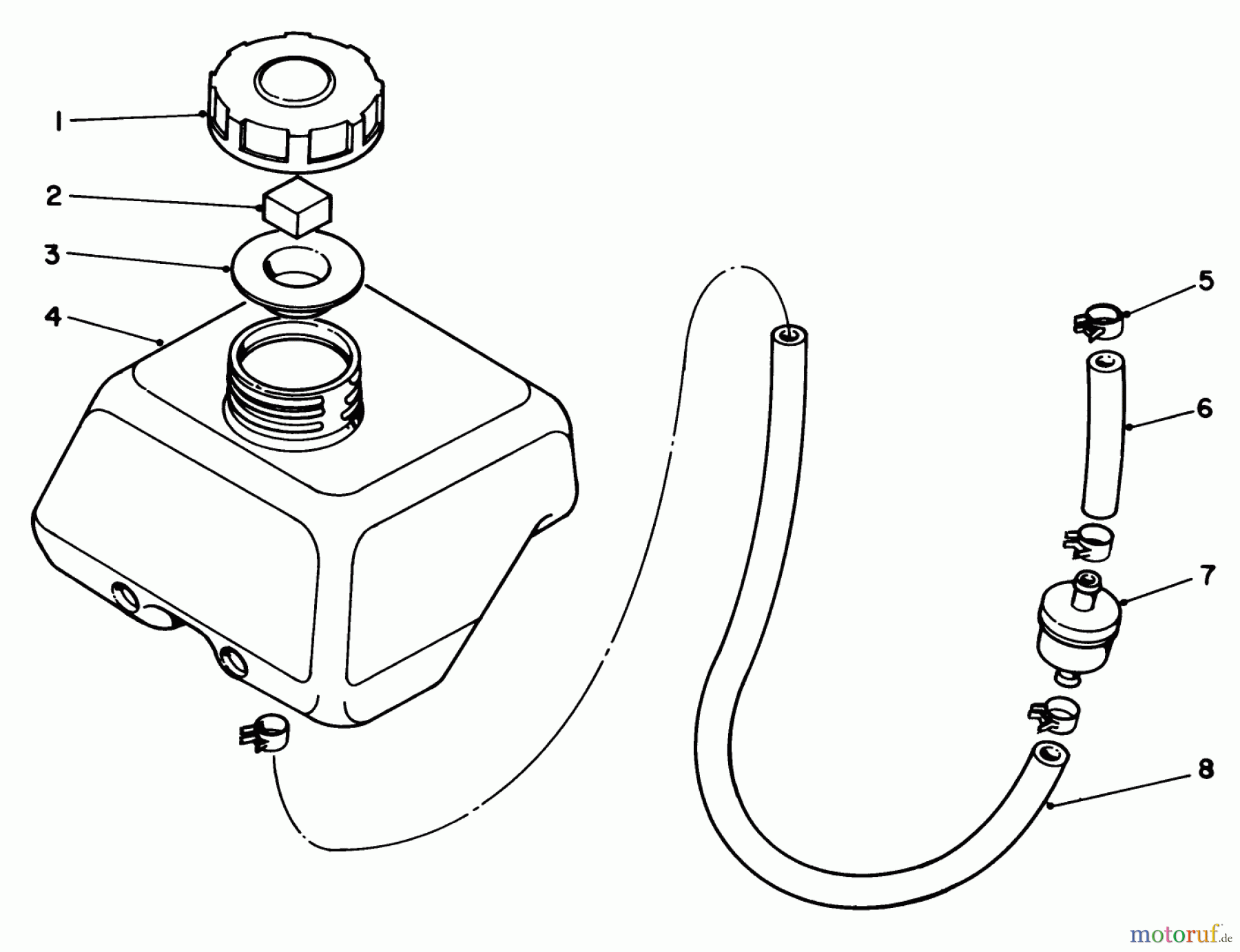  Toro Neu Edgers 58410 - Toro 2 hp Edger, 1986 (6000001-6999999) FUEL TANK ASSEMBLY