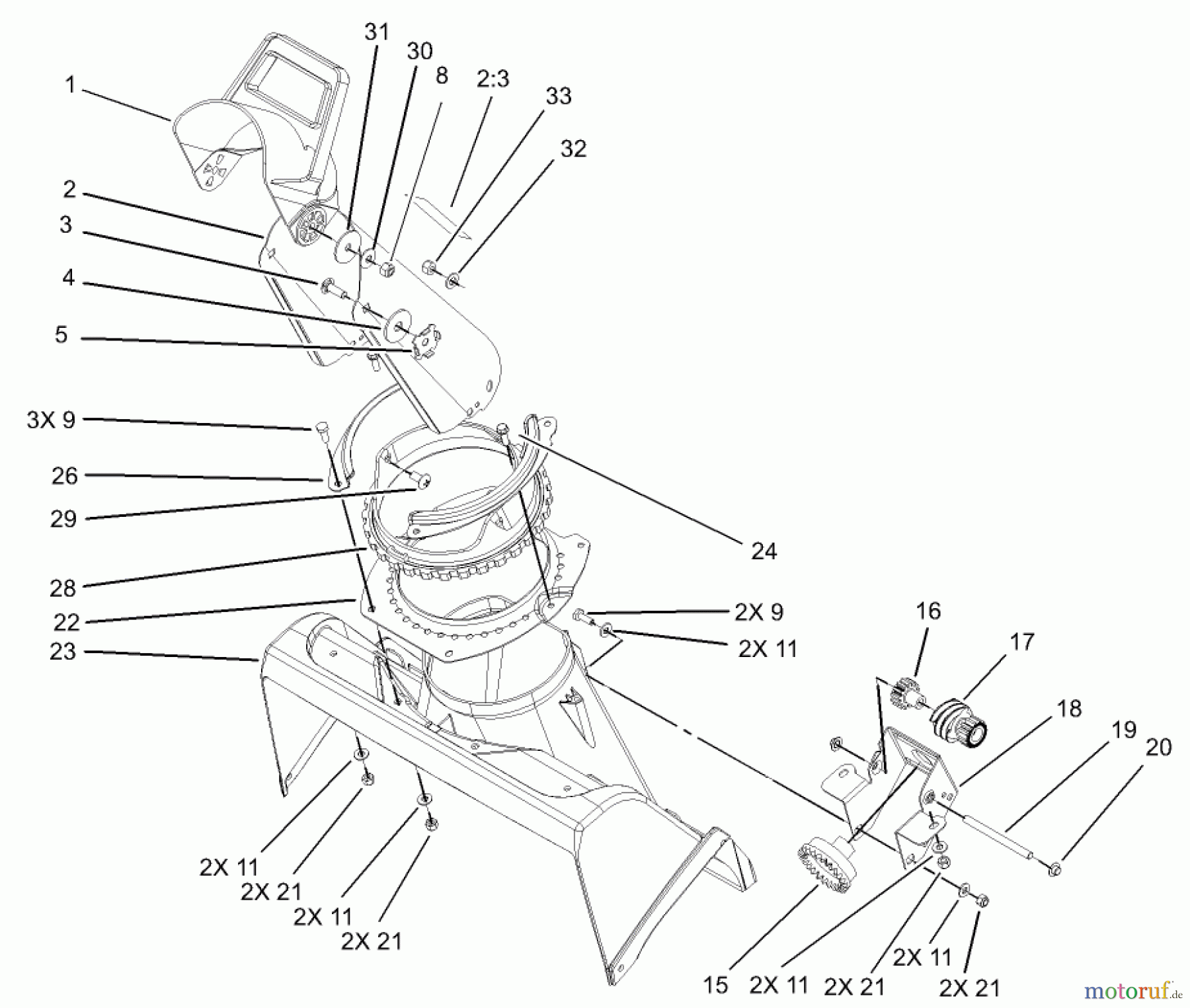  Toro Neu Snow Blowers/Snow Throwers Seite 1 38537 (3650) - Toro CCR 3650 GTS Snowthrower, 2004 (240000001-240999999) CHUTE ASSEMBLY