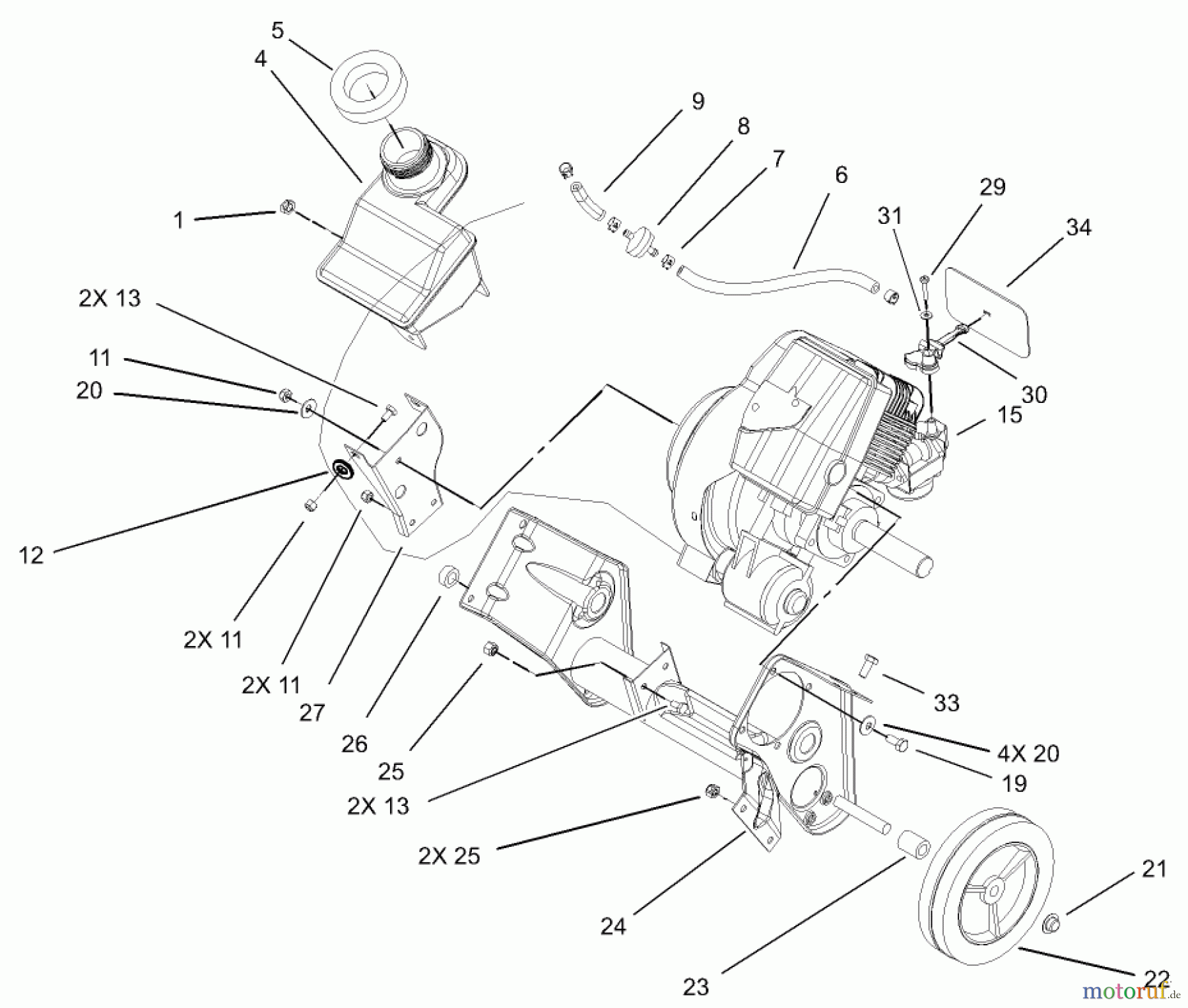  Toro Neu Snow Blowers/Snow Throwers Seite 1 38537 (3650) - Toro CCR 3650 GTS Snowthrower, 2004 (240000001-240999999) ENGINE AND FRAME ASSEMBLY