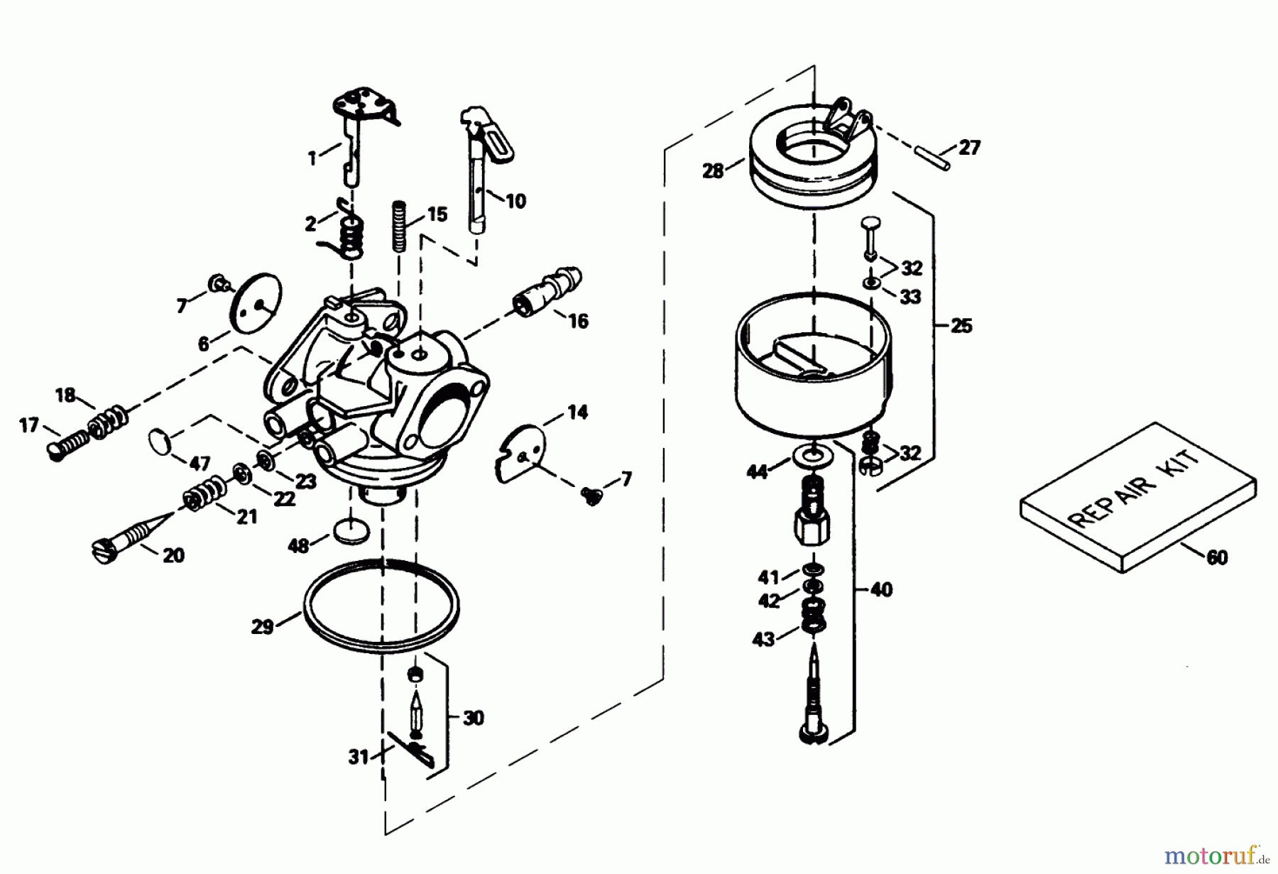  Toro Neu Snow Blowers/Snow Throwers Seite 1 38555 (1028) - Toro 1028 Power Shift Snowthrower, 1995 (59000001-59999999) CARBURETOR NO. 632370A