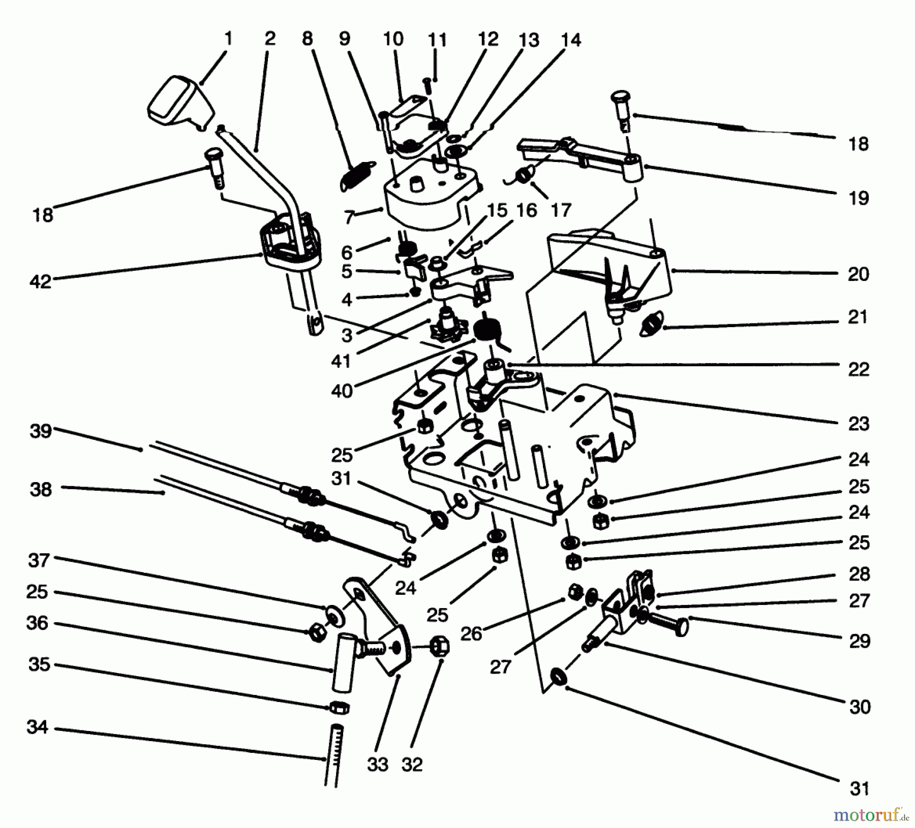  Toro Neu Snow Blowers/Snow Throwers Seite 1 38556 (1028) - Toro 1028 Power Shift Snowthrower, 1996 (6900001-6999999) TRACTION LINKAGE ASSEMBLY