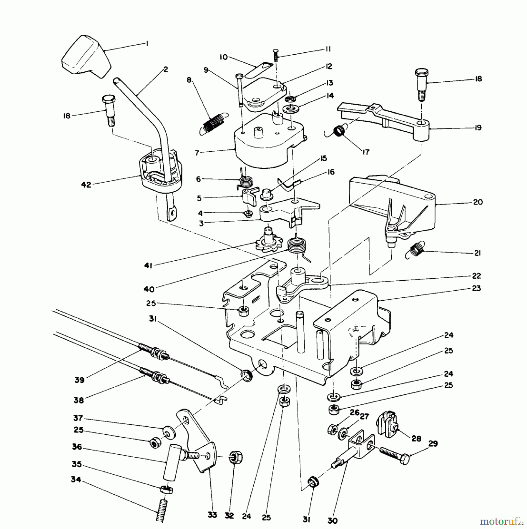  Toro Neu Snow Blowers/Snow Throwers Seite 1 38566 (1132) - Toro 1132 Power Shift Snowthrower, 1990 (0000001-0999999) TRACTION LINKAGE ASSEMBLY