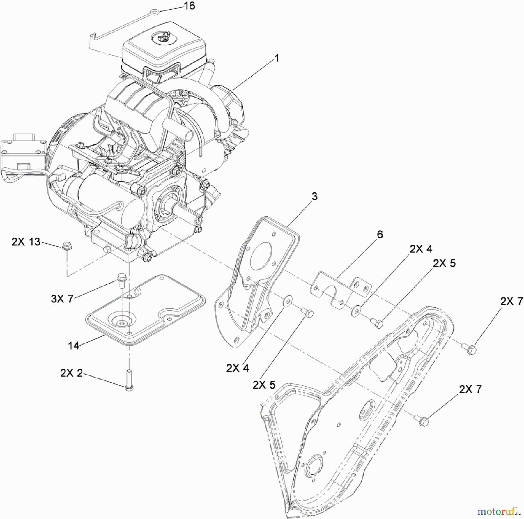  Toro Neu Snow Blowers/Snow Throwers Seite 1 38569 (6053 ES) - Toro CCR 6053 ES Quick Clear Snowthrower, 2013 (SN 313000001-313001999) ENGINE ASSEMBLY