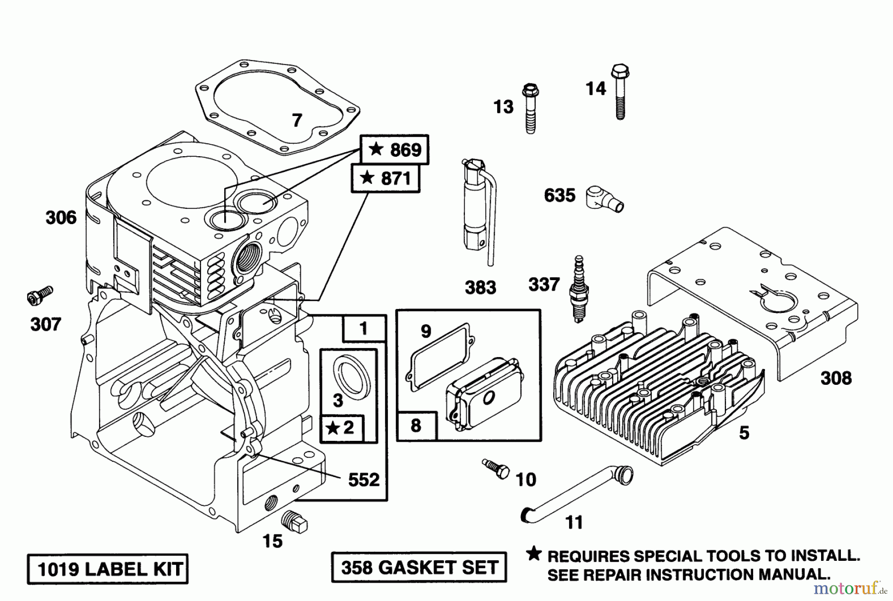  Toro Neu Snow Blowers/Snow Throwers Seite 1 38570 (828) - Toro 828 Power Shift Snowthrower, 1994 (4900001-4999999) ENGINE BRIGGS & STRATTON MODEL 190406-6142-01 #1