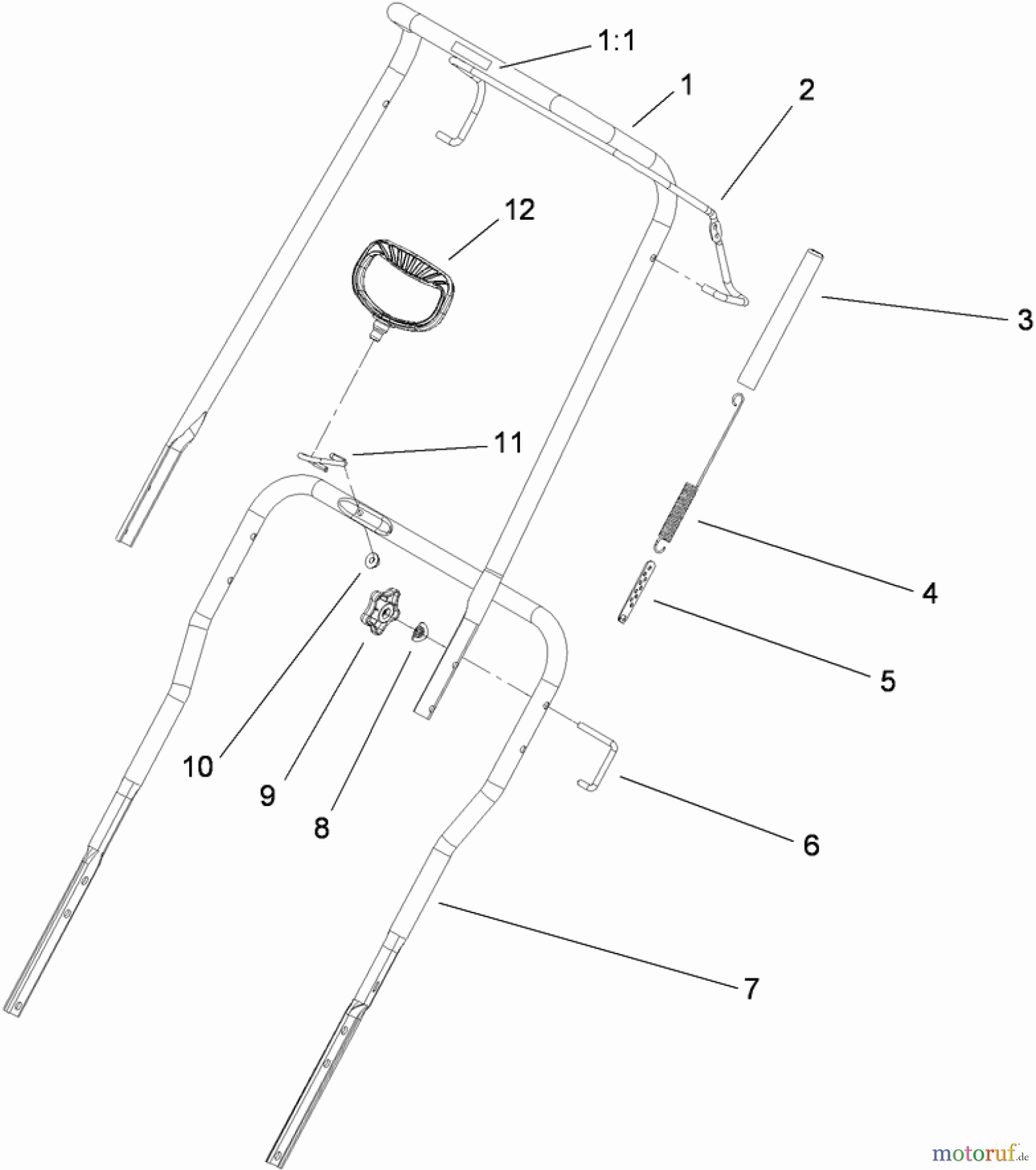  Toro Neu Snow Blowers/Snow Throwers Seite 1 38571 (6053) - Toro CCR 6053 Quick Clear Snowthrower, 2008 (280000001-280999999) HANDLE ASSEMBLY