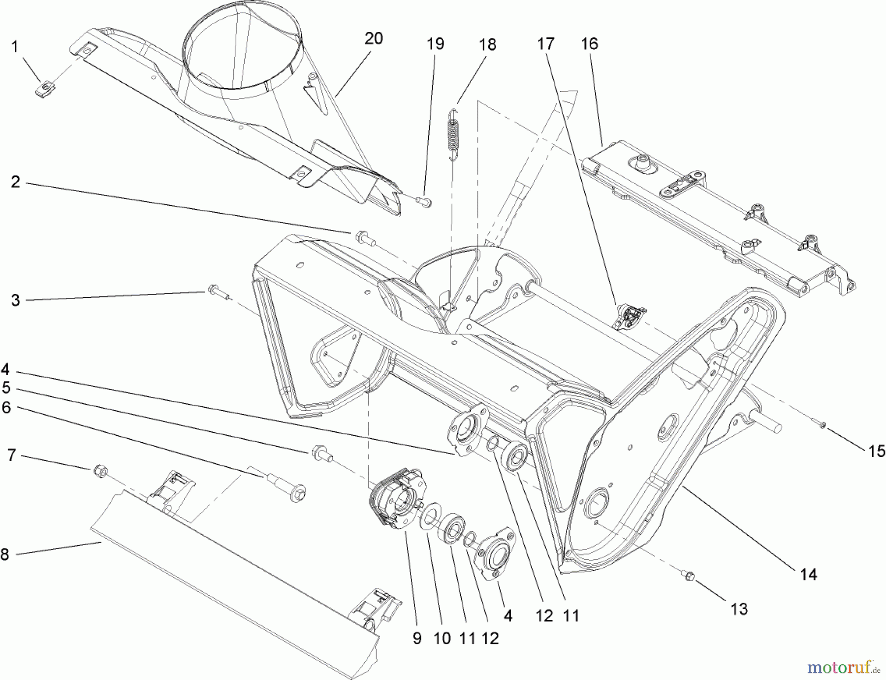  Toro Neu Snow Blowers/Snow Throwers Seite 1 38571 (6053) - Toro CCR 6053 Quick Clear Snowthrower, 2010 (310000001-310999999) ROTOR HOUSING AND SCRAPER ASSEMBLY