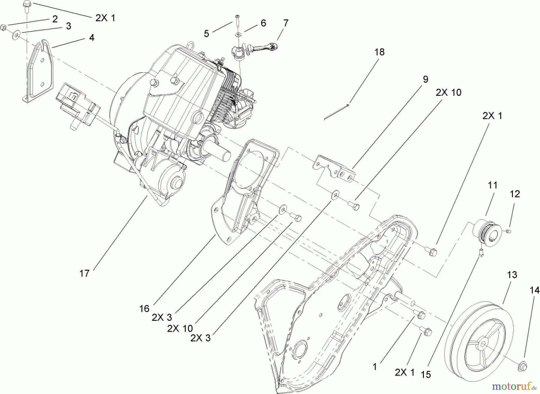  Toro Neu Snow Blowers/Snow Throwers Seite 1 38583 - Toro Power Clear Snowthrower, 2009 (290000001-290999999) ENGINE, FRAME AND WHEEL ASSEMBLY