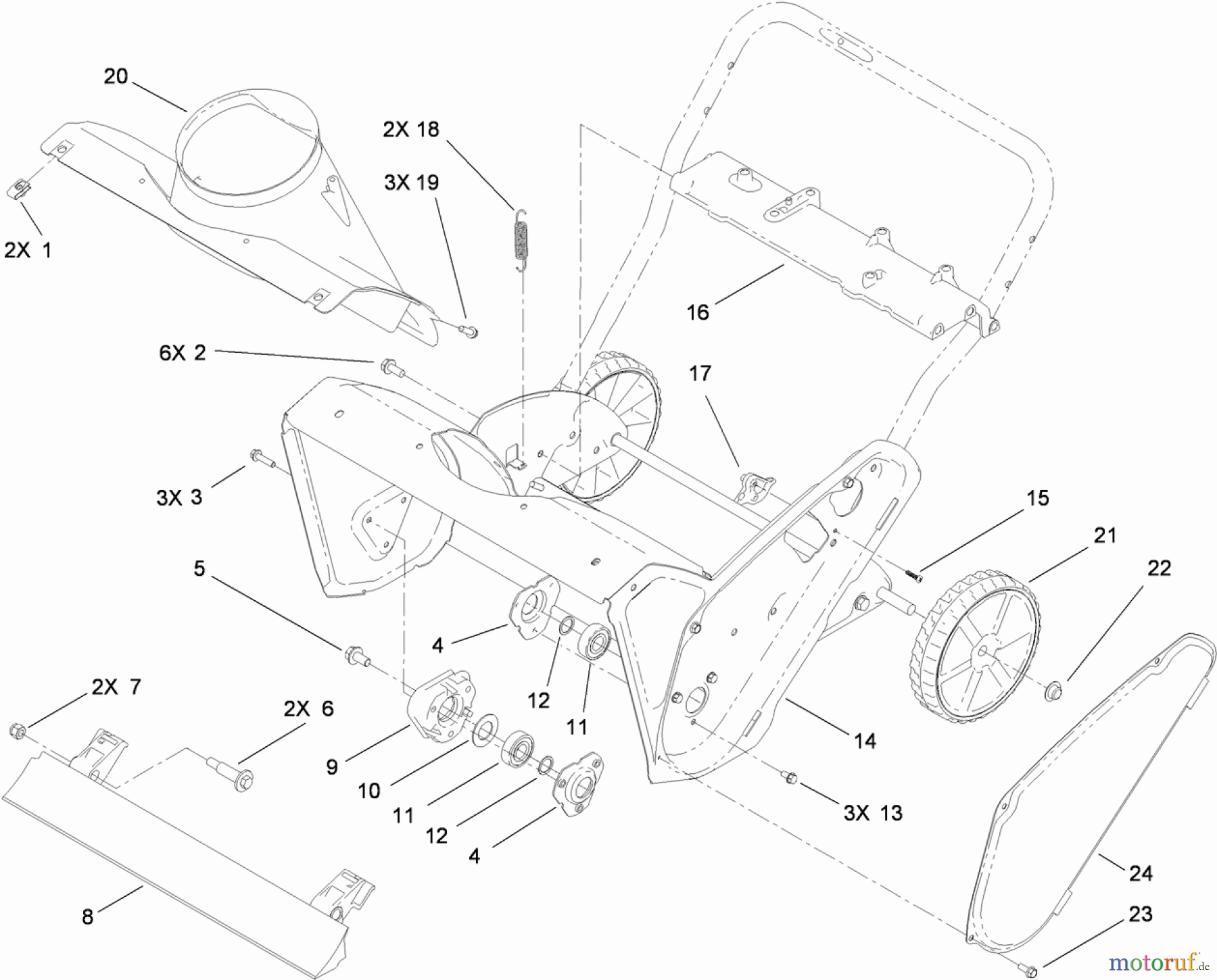  Toro Neu Snow Blowers/Snow Throwers Seite 1 38587 - Toro Power Clear Snowthrower, 2010 (310000001-310999999) MAIN FRAME ASSEMBLY