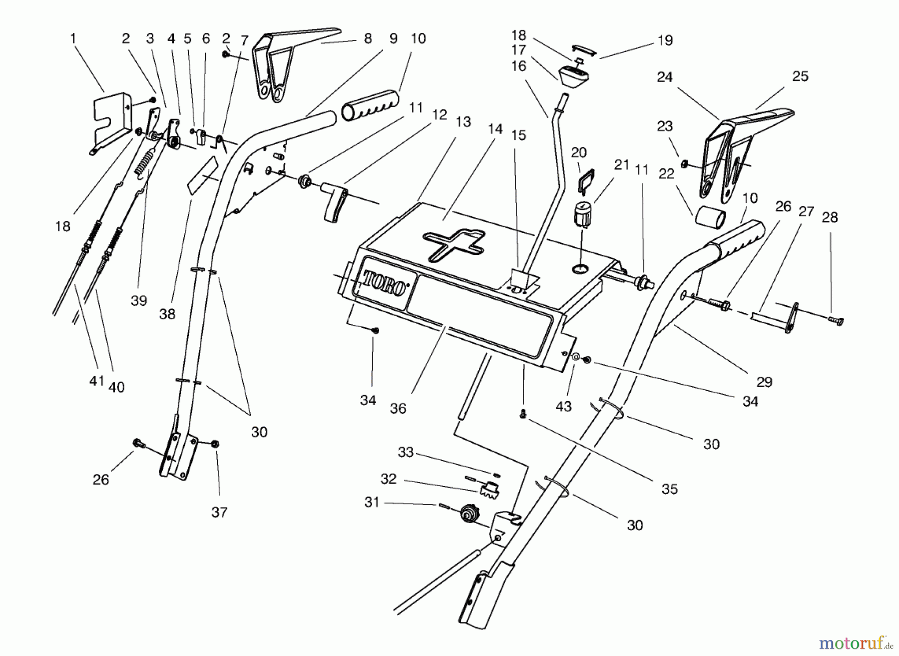  Toro Neu Snow Blowers/Snow Throwers Seite 1 38590 (1232) - Toro 1232 Power Shift Snowthrower, 1997 (7900001-7999999) RECOIL STARTER NO. 590733