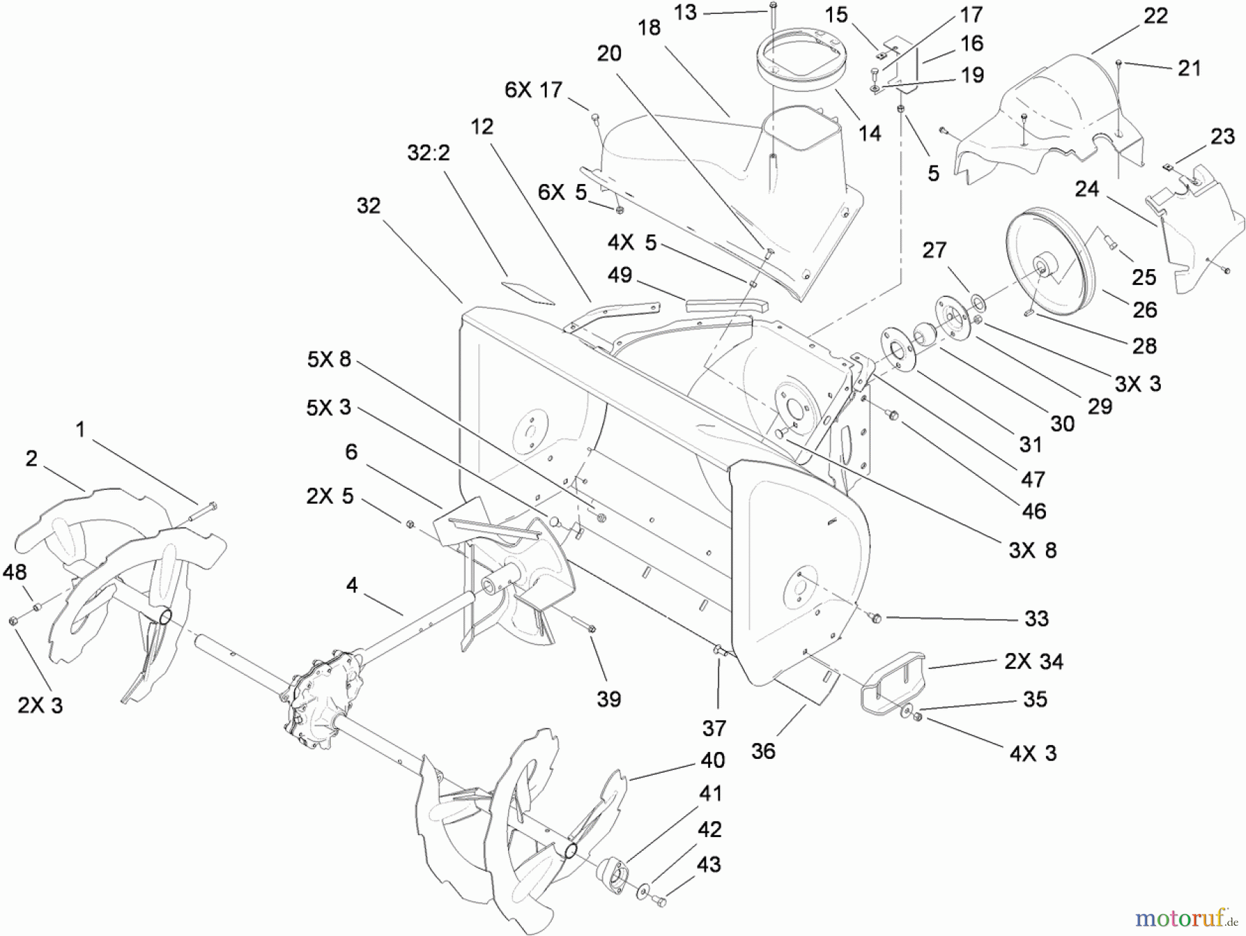  Toro Neu Snow Blowers/Snow Throwers Seite 1 38597 (826 O) - Toro Power Max 826 O Snowthrower, 2011 (311000001-311999999) AUGER AND HOUSING ASSEMBLY #1