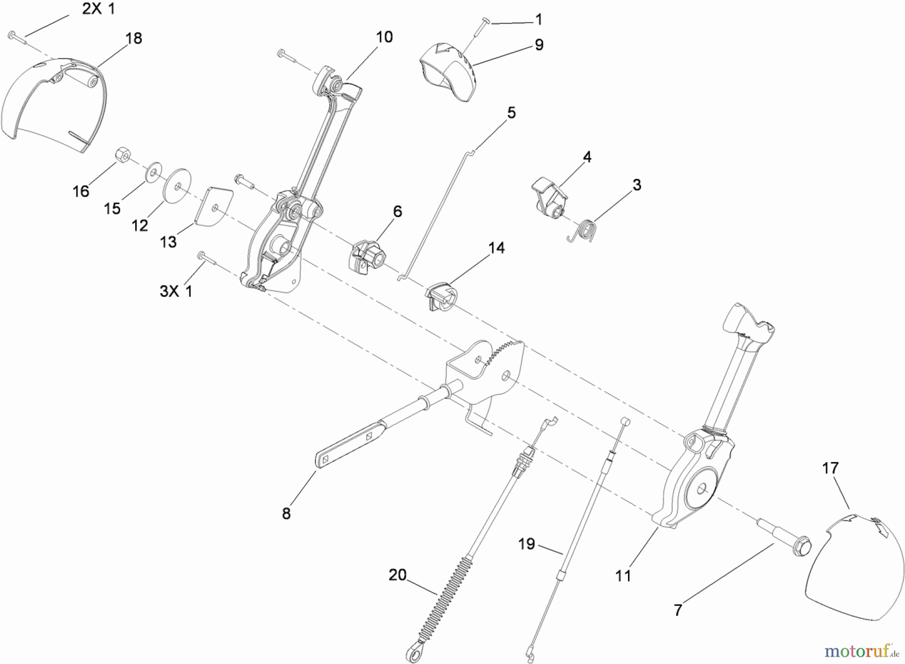  Toro Neu Snow Blowers/Snow Throwers Seite 1 38597 (826 O) - Toro Power Max 826 O Snowthrower, 2011 (311000001-311999999) CHUTE CONTROL LEVER ASSEMBLY