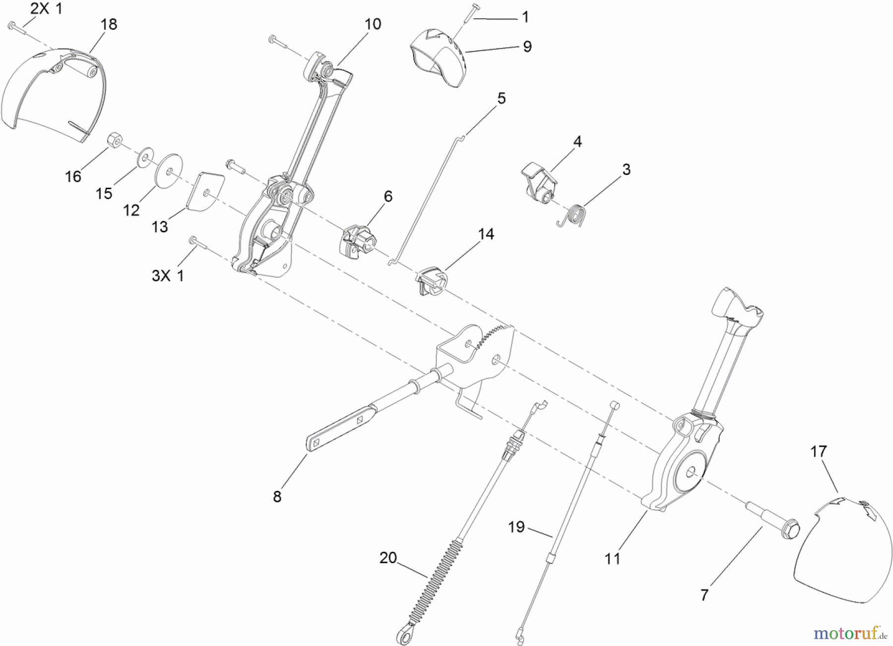  Toro Neu Snow Blowers/Snow Throwers Seite 1 38597 (826 O) - Toro Power Max 826 O Snowthrower, 2013 (SN 313000001-313999999) CHUTE CONTROL LEVER ASSEMBLY