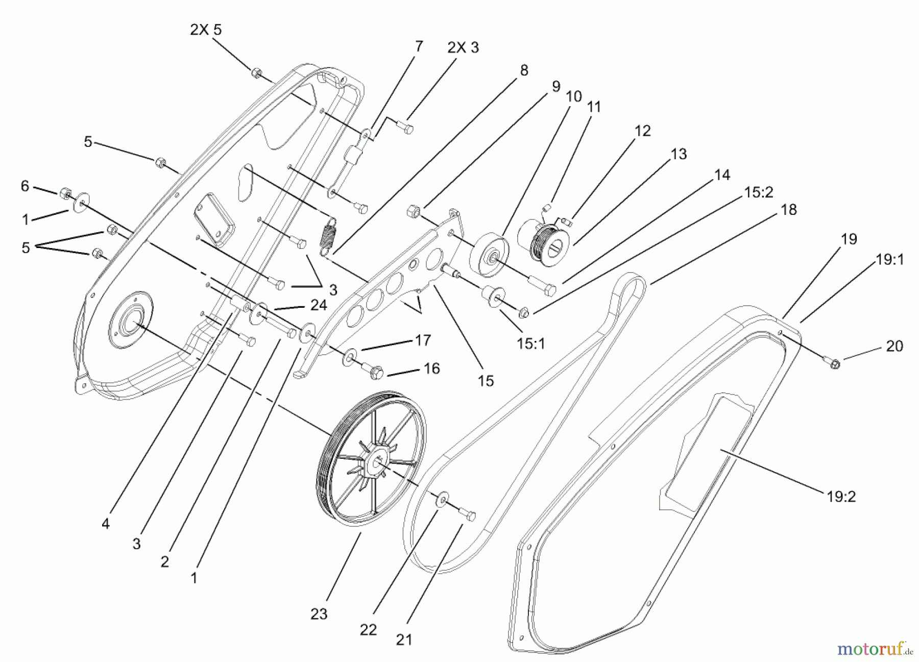  Toro Neu Snow Blowers/Snow Throwers Seite 1 38600 - Toro Snow Commander Snowthrower, 2005 (250000001-250999999) IMPELLER DRIVE ASSEMBLY