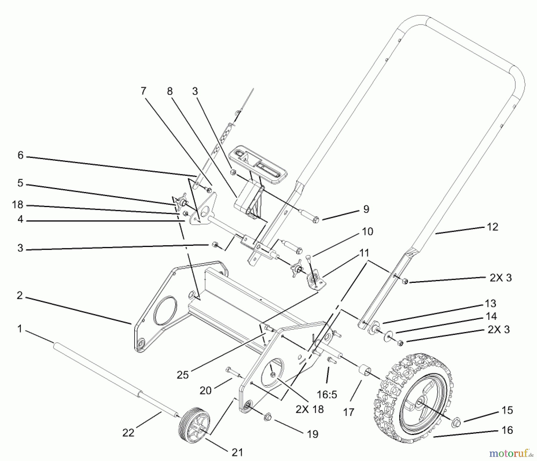  Toro Neu Snow Blowers/Snow Throwers Seite 1 38601 - Toro Snow Commander Snowthrower, 2004 (240000001-240999999) LOWER HANDLE ASSEMBLY