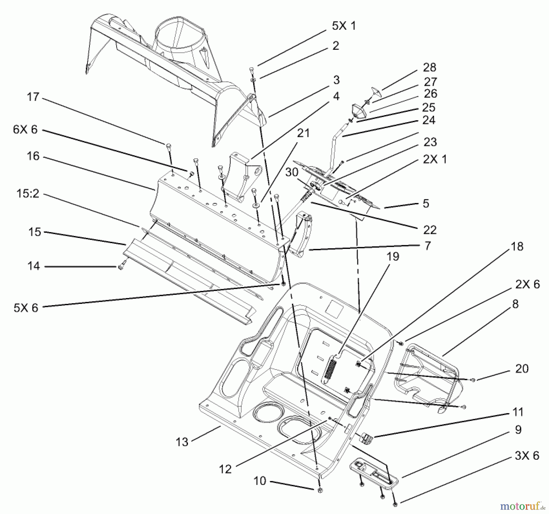  Toro Neu Snow Blowers/Snow Throwers Seite 1 38601 - Toro Snow Commander Snowthrower, 2004 (240000001-240999999) LOWER HOUSING ASSEMBLY