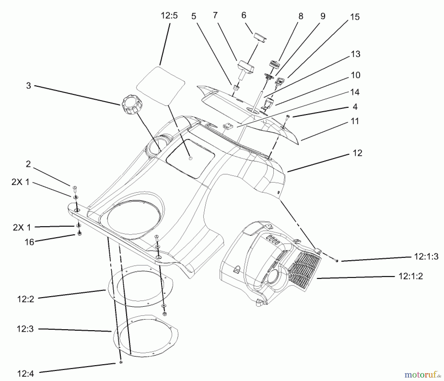  Toro Neu Snow Blowers/Snow Throwers Seite 1 38601 - Toro Snow Commander Snowthrower, 2004 (240000001-240999999) UPPER SHROUD AND CONTROL PANEL ASSEMBLY