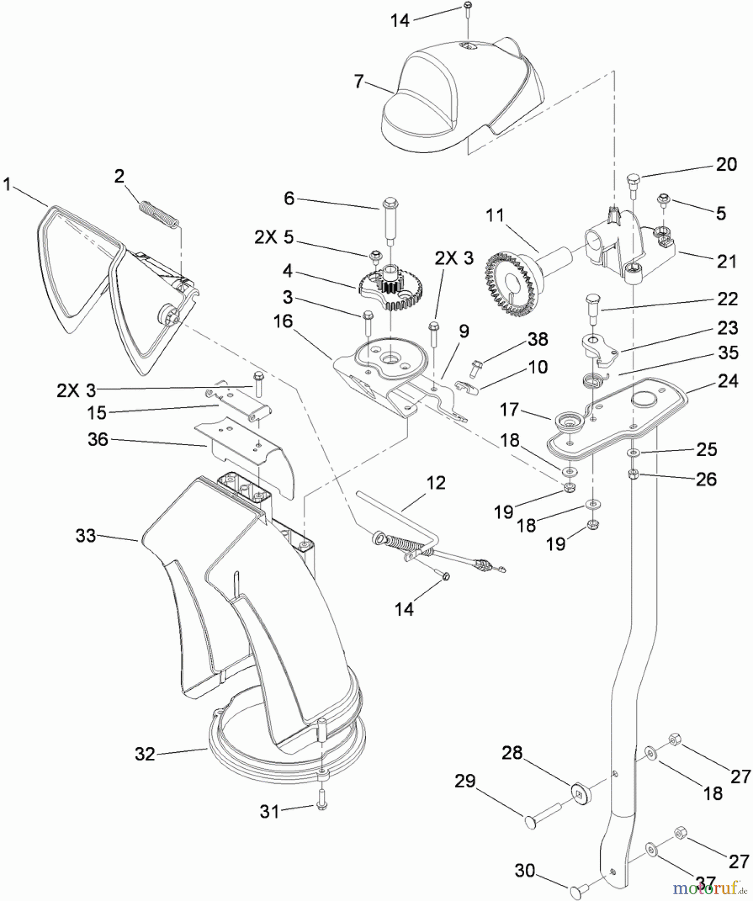  Toro Neu Snow Blowers/Snow Throwers Seite 2 38614 (726 OE) - Toro Power Max 726 OE Snowthrower, 2011 (311000001-311999999) CHUTE ASSEMBLY