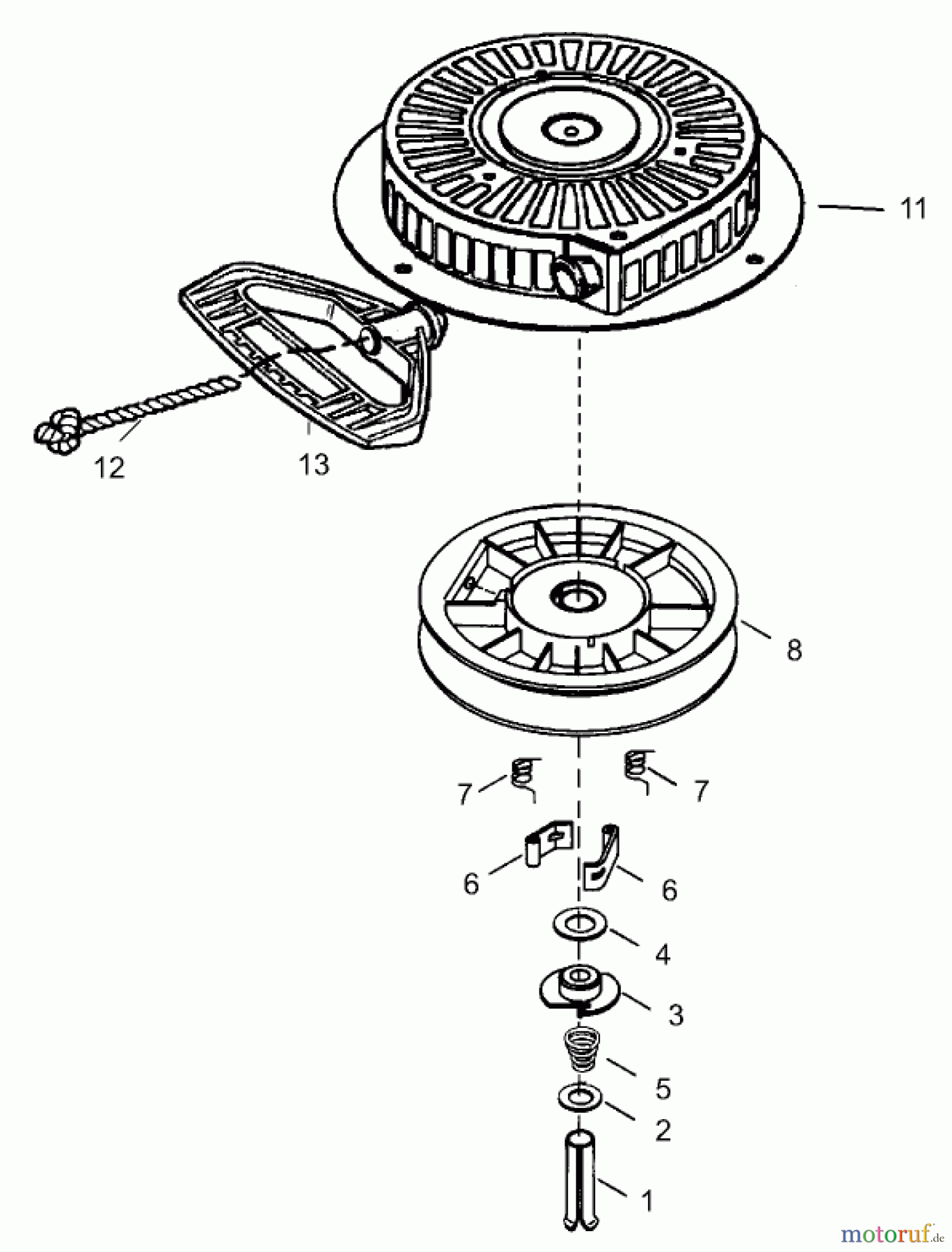  Toro Neu Snow Blowers/Snow Throwers Seite 2 38620 (826 LE) - Toro Power Max 826 LE Snowthrower, 2004 (240000001-240999999) REWIND STARTER ASSEMBLY NO. 590749 TECUMSEH HMSK-80 155723