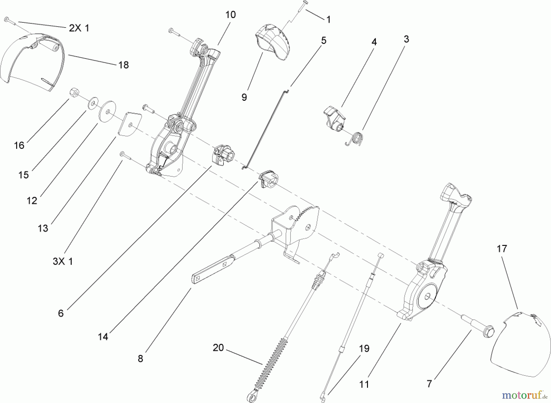  Toro Neu Snow Blowers/Snow Throwers Seite 2 38621 (826 LE) - Toro Power Max 826 LE Snowthrower, 2006 (260000001-260999999) LEVER CHUTE CONTROL ASSEMBLY