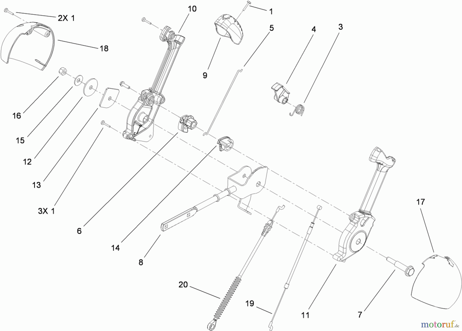  Toro Neu Snow Blowers/Snow Throwers Seite 2 38629 (826 OE) - Toro Power Max 826 OE Snowthrower, 2013 (SN 313000001-313999999) LEVER CHUTE CONTROL ASSEMBLY