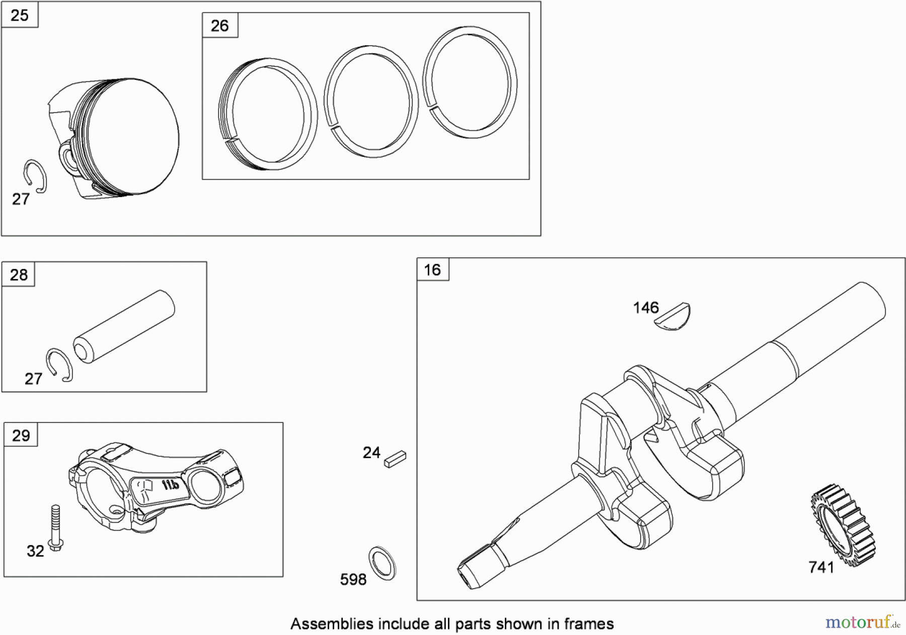  Toro Neu Snow Blowers/Snow Throwers Seite 2 38629C (826 OE) - Toro Power Max 826 OE Snowthrower, 2009 (290000001-290999999) CRANKSHAFT, PISTON, RING AND CONNECTING ROD ASSEMBLY BRIGGS AND STRATTON 15D104-0113-E8