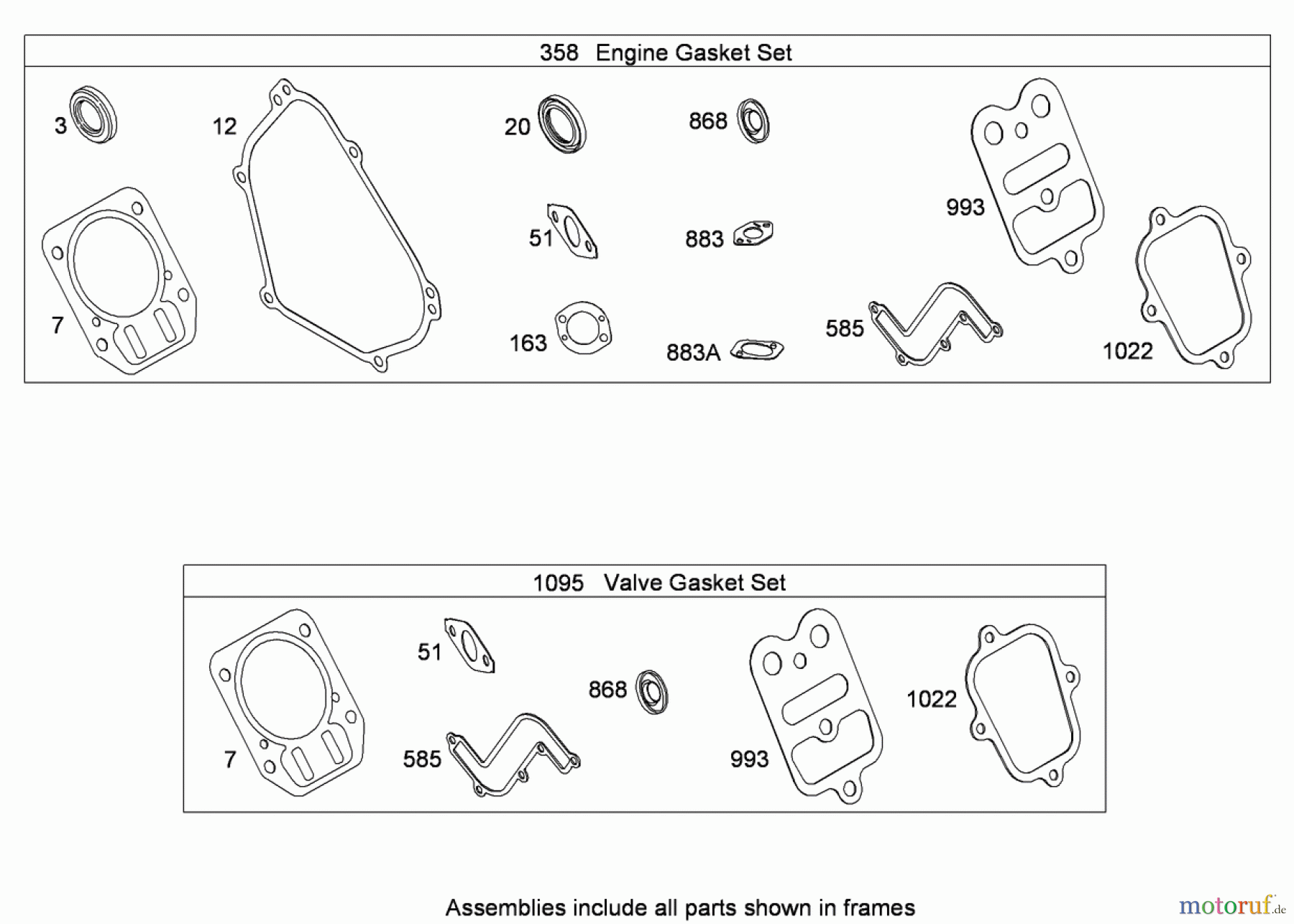  Toro Neu Snow Blowers/Snow Throwers Seite 2 38629C (826 OE) - Toro Power Max 826 OE Snowthrower, 2009 (290000001-290999999) ENGINE AND VALVE GASKET SETS BRIGGS AND STRATTON 15D104-0113-E8