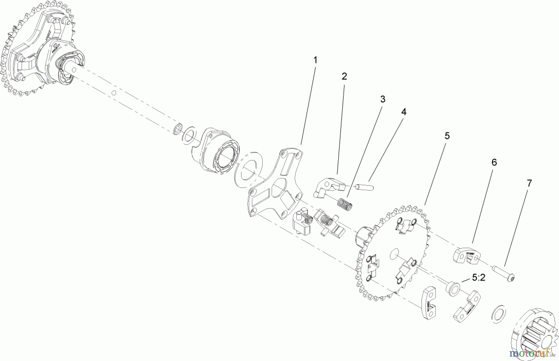  Toro Neu Snow Blowers/Snow Throwers Seite 2 38630 (828 LXE) - Toro Power Max 828 LXE Snowthrower, 2008 (280000001-280999999) WHEEL CLUTCH SPROCKET ASSEMBLY