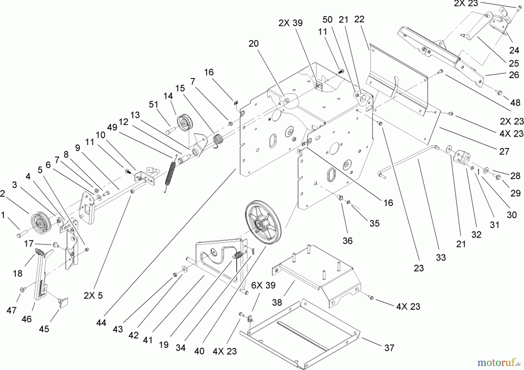  Toro Neu Snow Blowers/Snow Throwers Seite 2 38635 (828 LE) - Toro Power Max 828 LE Snowthrower, 2007 (270000001-270999999) FRAME ASSEMBLY