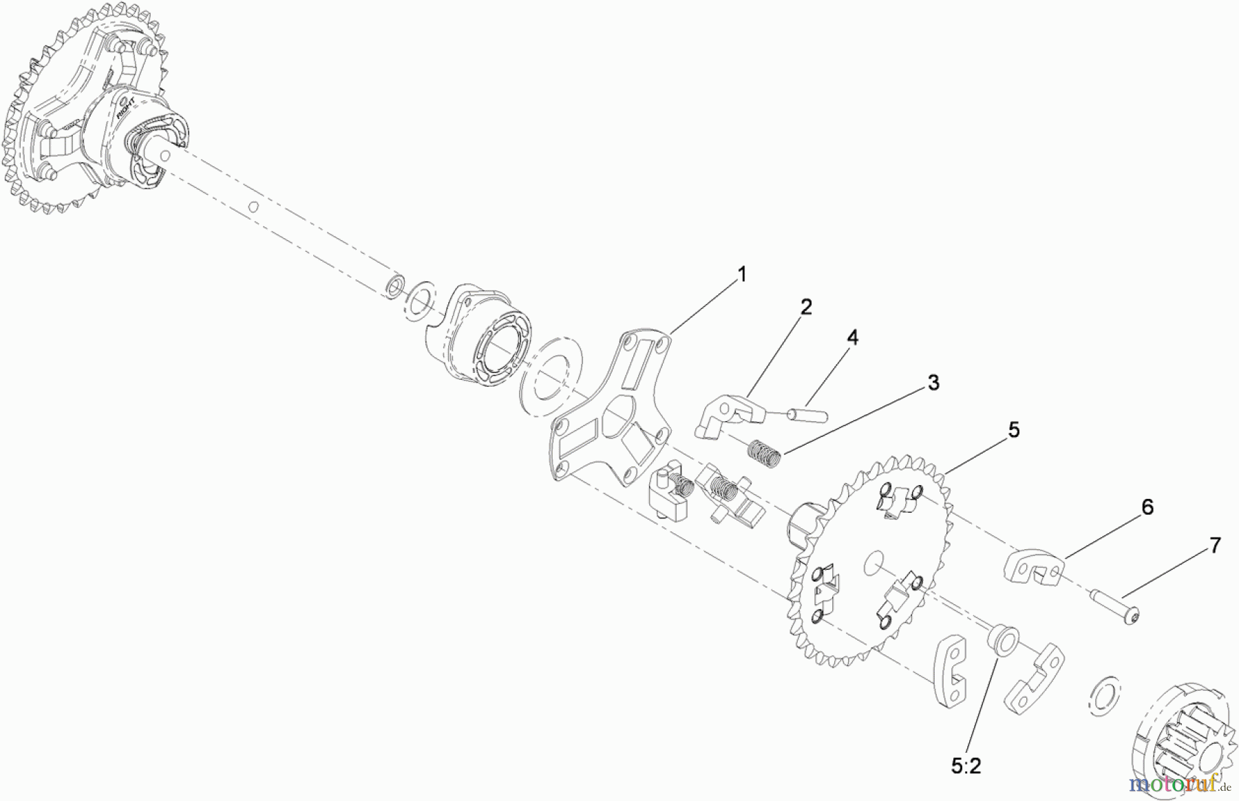  Toro Neu Snow Blowers/Snow Throwers Seite 2 38637 (828 OXE) - Toro Power Max 828 OXE Snowthrower, 2011 (311000001-311999999) WHEEL CLUTCH SPROCKET ASSEMBLY