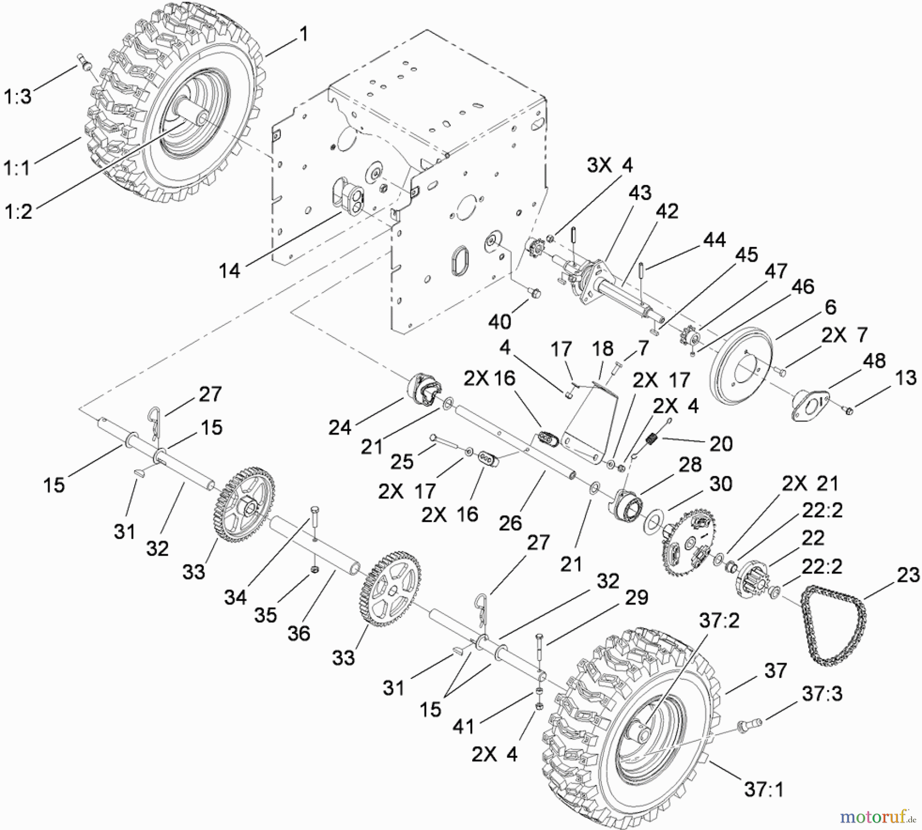  Toro Neu Snow Blowers/Snow Throwers Seite 2 38654 (1128 OXE) - Toro Power Max 1128 OXE Snowthrower, 2010 (310000001-310999999) WHEEL CLUTCH ASSEMBLY