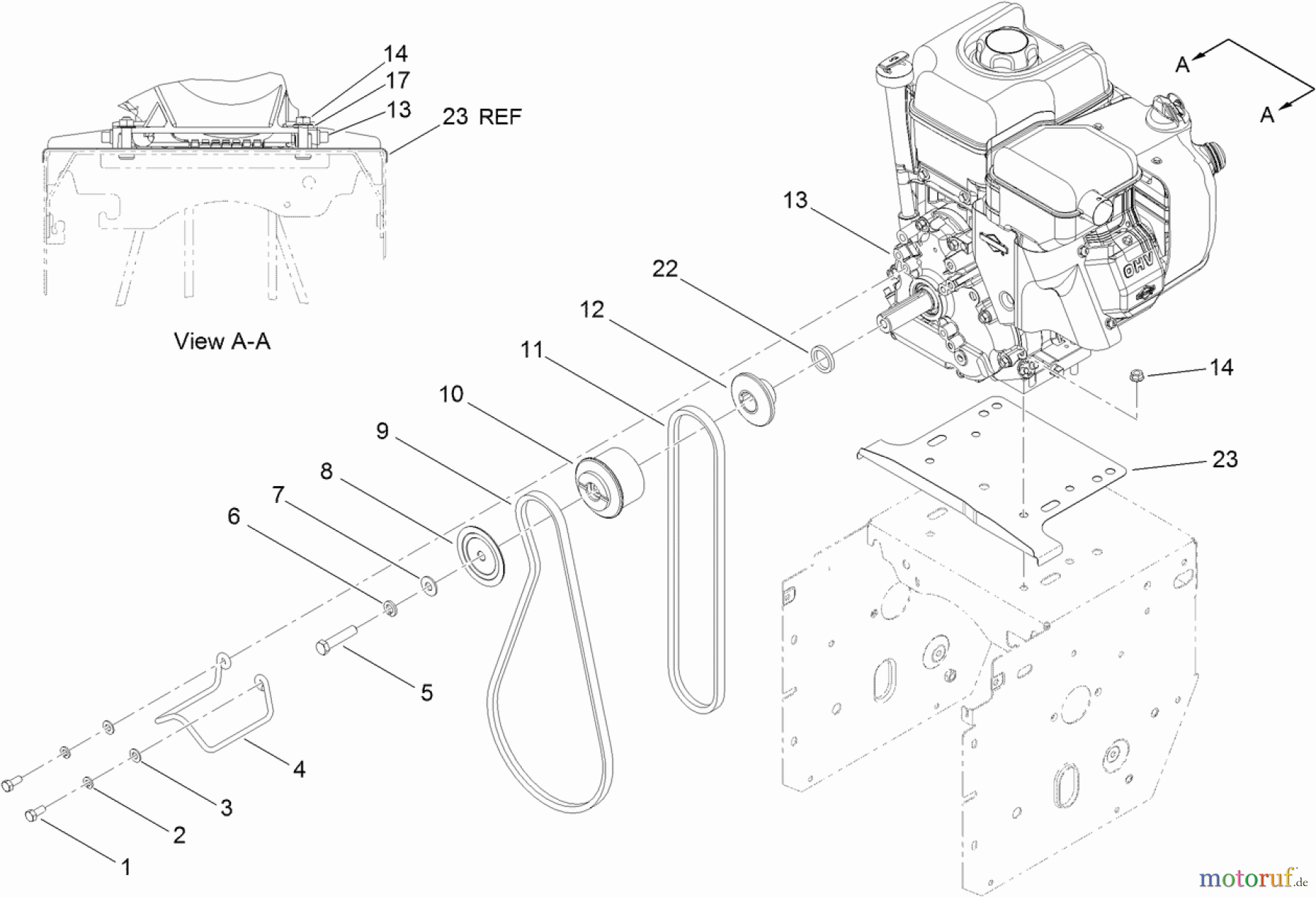  Toro Neu Snow Blowers/Snow Throwers Seite 2 38654 (1128 OXE) - Toro Power Max 1128 OXE Snowthrower, 2012 (SN 312000001-312000914) ENGINE ASSEMBLY