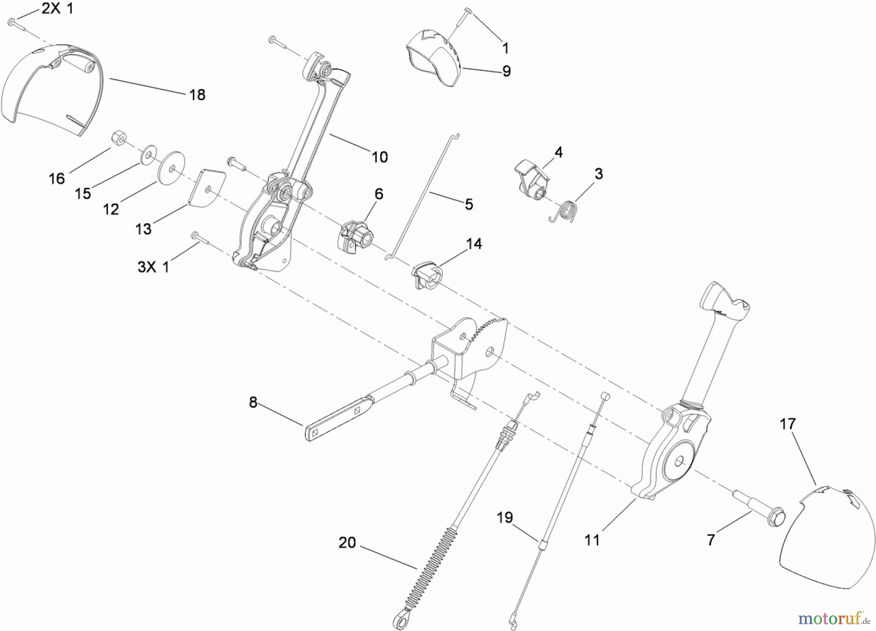  Toro Neu Snow Blowers/Snow Throwers Seite 2 38657 (1128 OXE) - Toro Power Max 1128 OXE Snowthrower, 2011 (311000001-311999999) CHUTE CONTROL LEVER ASSEMBLY